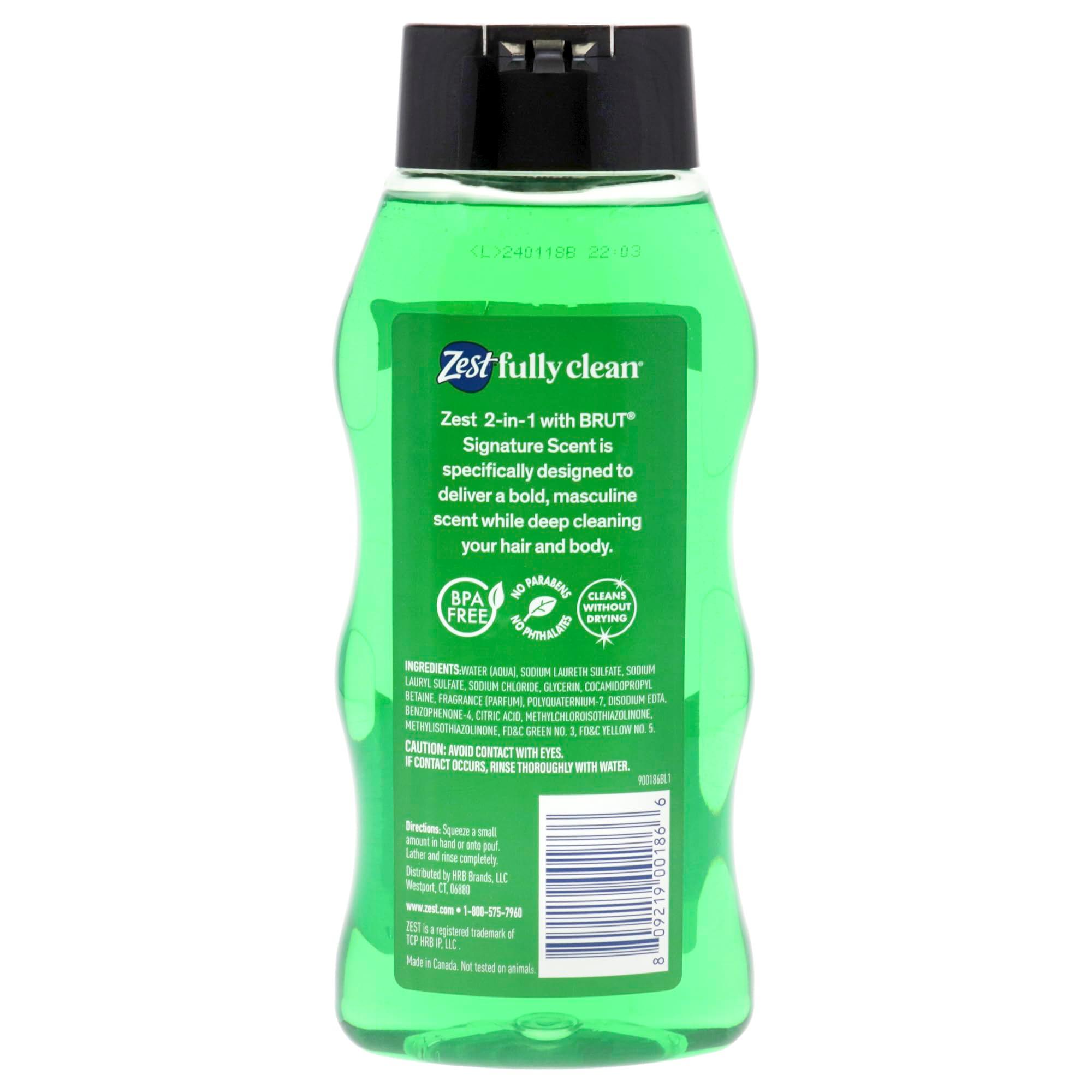 Zest Mens 2-in-1 Body Wash - Body Wash for Men - Cleanses Hair and Body - Refreshing Scent - Hydrating Body Soap - Ideal for All Skin Types - 20 oz - Image 2