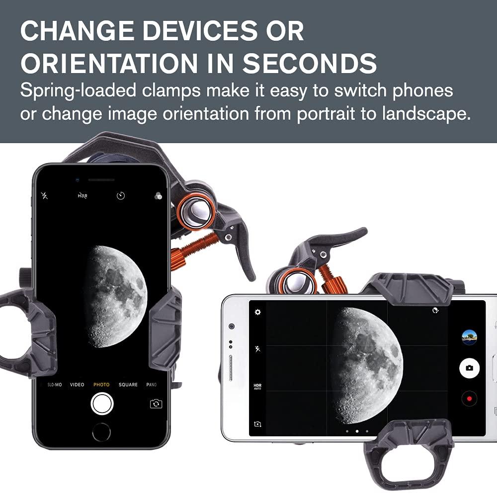 Celestron 81057 NexYZ DX 3-Axis Smartphone Adapter Kit with Bluetooth Shutter Remote - Capture Images and Video Through Your Telescope, Spotting Scope, Binoculars, Monocular and Microscope, Black - Image 7