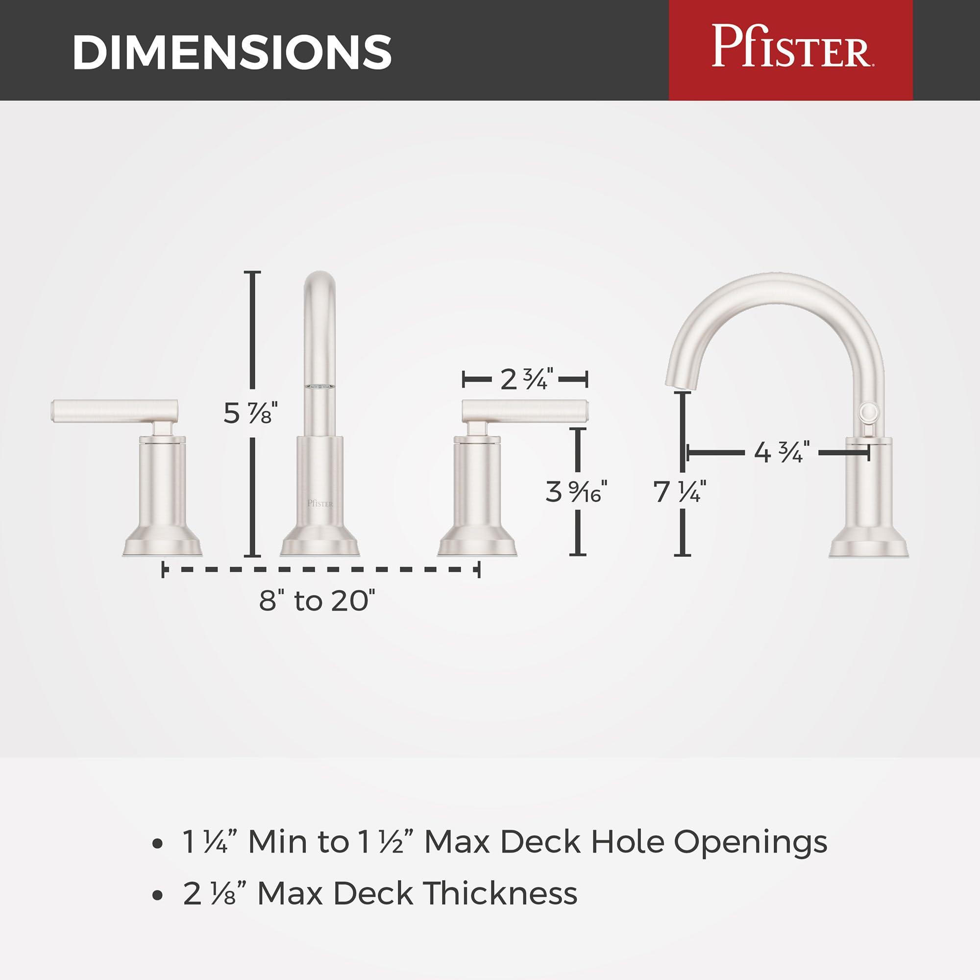 Pfister Capistrano Bathroom Sink Faucet, 8-Inch Widespread, 2-Handle, 3-Hole, Spot Defense Brushed Nickel Finish, LF049CSOGS - Image 3