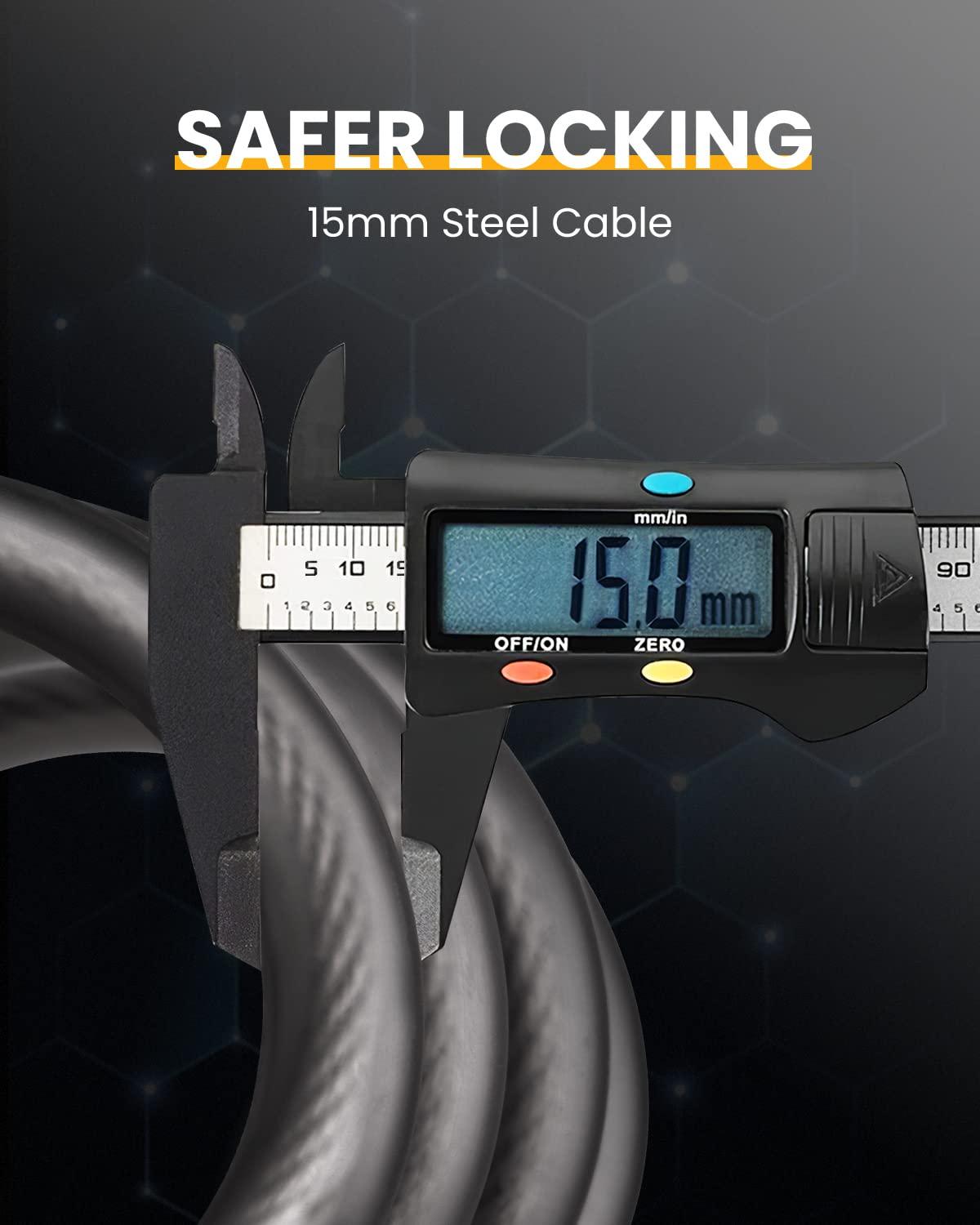 KEYSTP Bike Lock Cable with Combination,High Security 5-Digit Resettable Combination Bicycle Lock Anti-Theft, with Mounting Bracket for Bikes and Scooters - Image 4