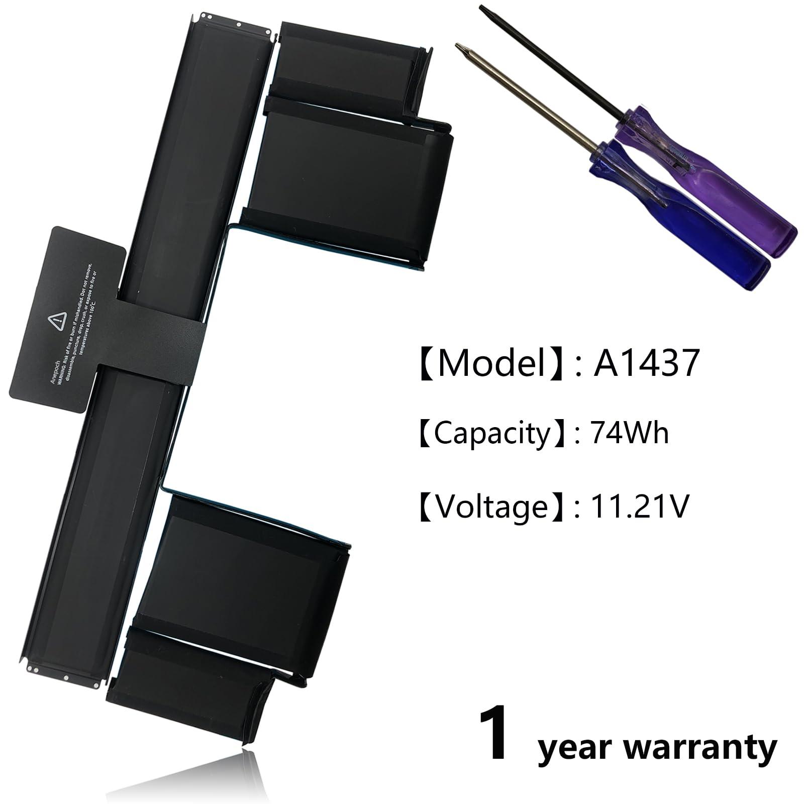 Anepoch A1437 Laptop Battery Replacement for MacBook Pro Retina 13" A1425 Late 2012 & Early 2013 Fits MD101 MD102 MD212 MD213 ME662 6600mAh 11.21V 74Wh - Image 2