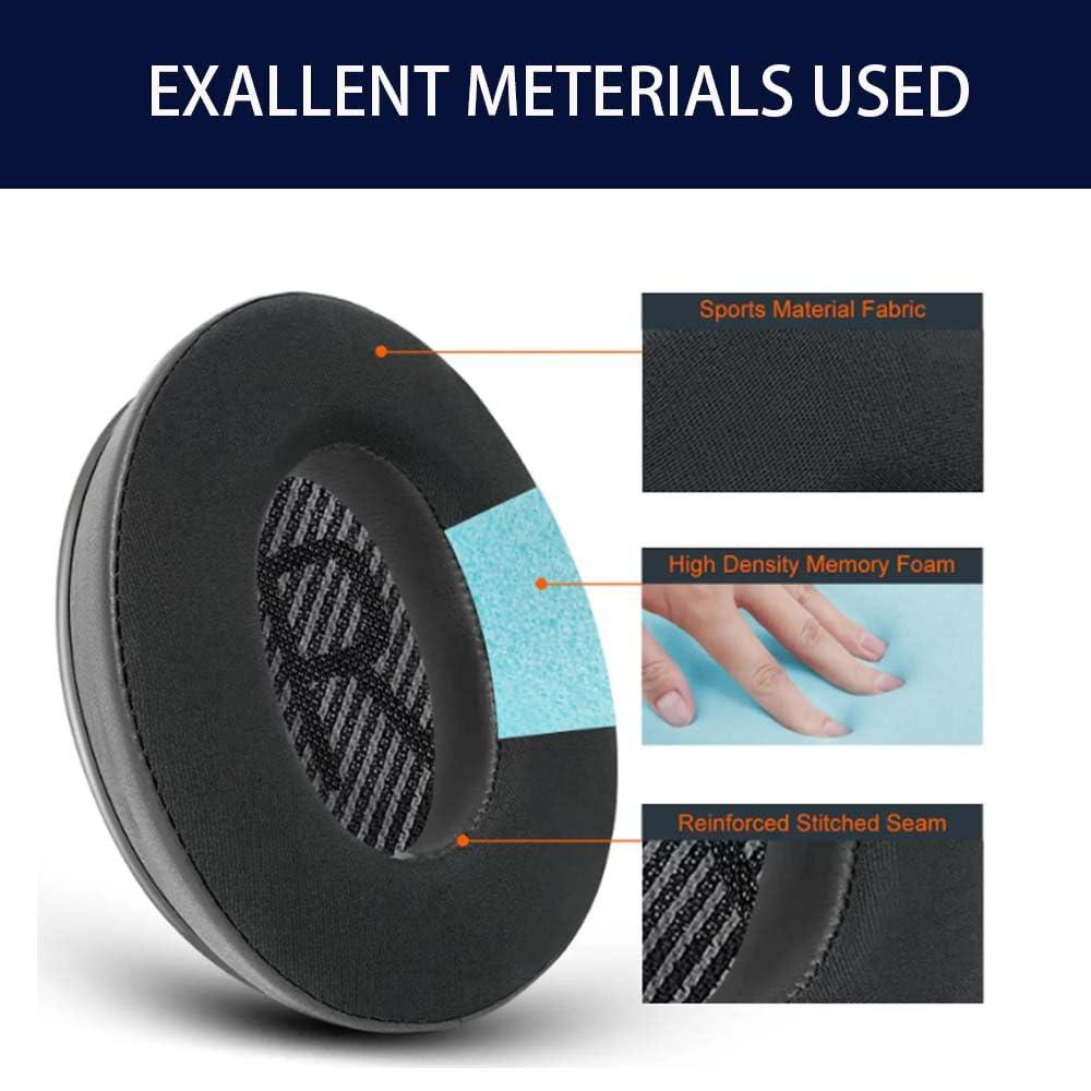 Cooling-Gel Bose QC35 Replacement Ear Pads,Earpads for Bose QuietComfort 35 (QC35) & Quiet Comfort 35 II (QC35 ii) Headphones, Noise Isolation Foam, Added Thickness Ear Pads Cushions (Black) - Image 2