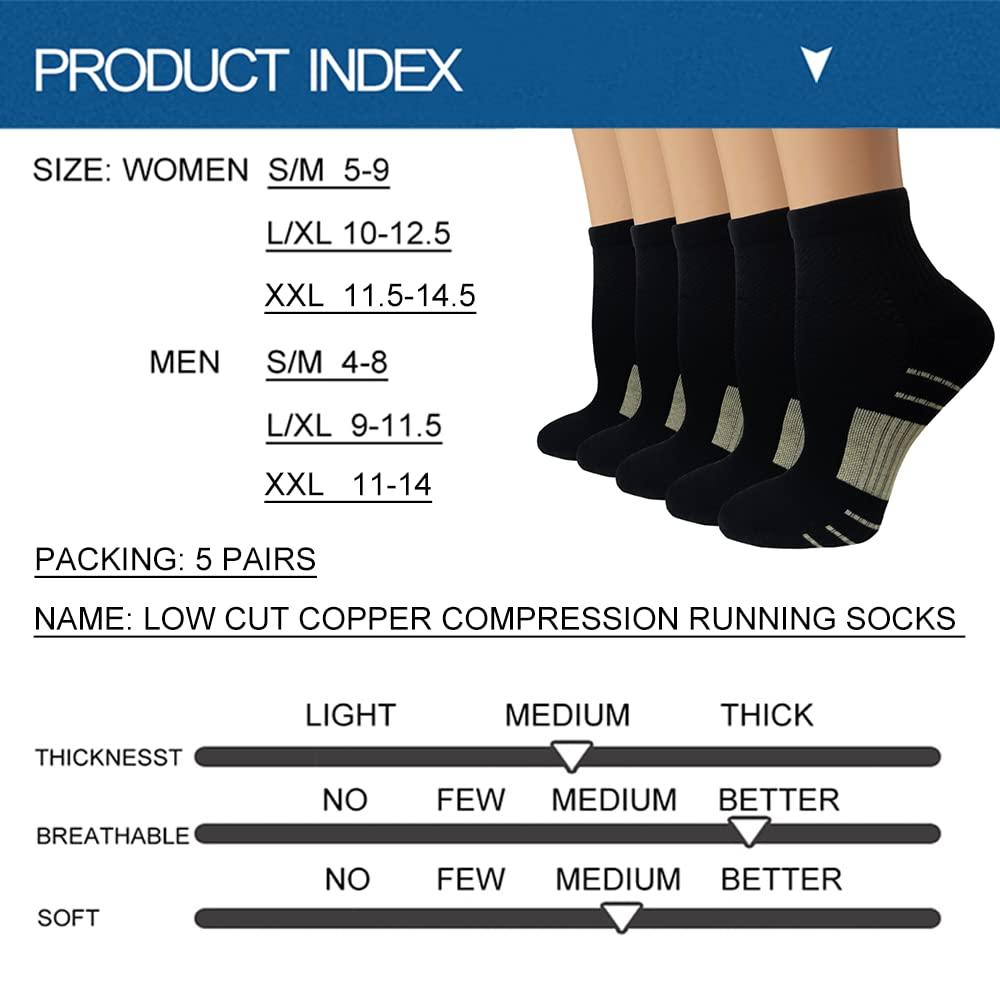 Copper Compression Socks for Men & Women – Plantar Fasciitis Relief, Ankle Support & Circulation – Running & Recovery - Image 6