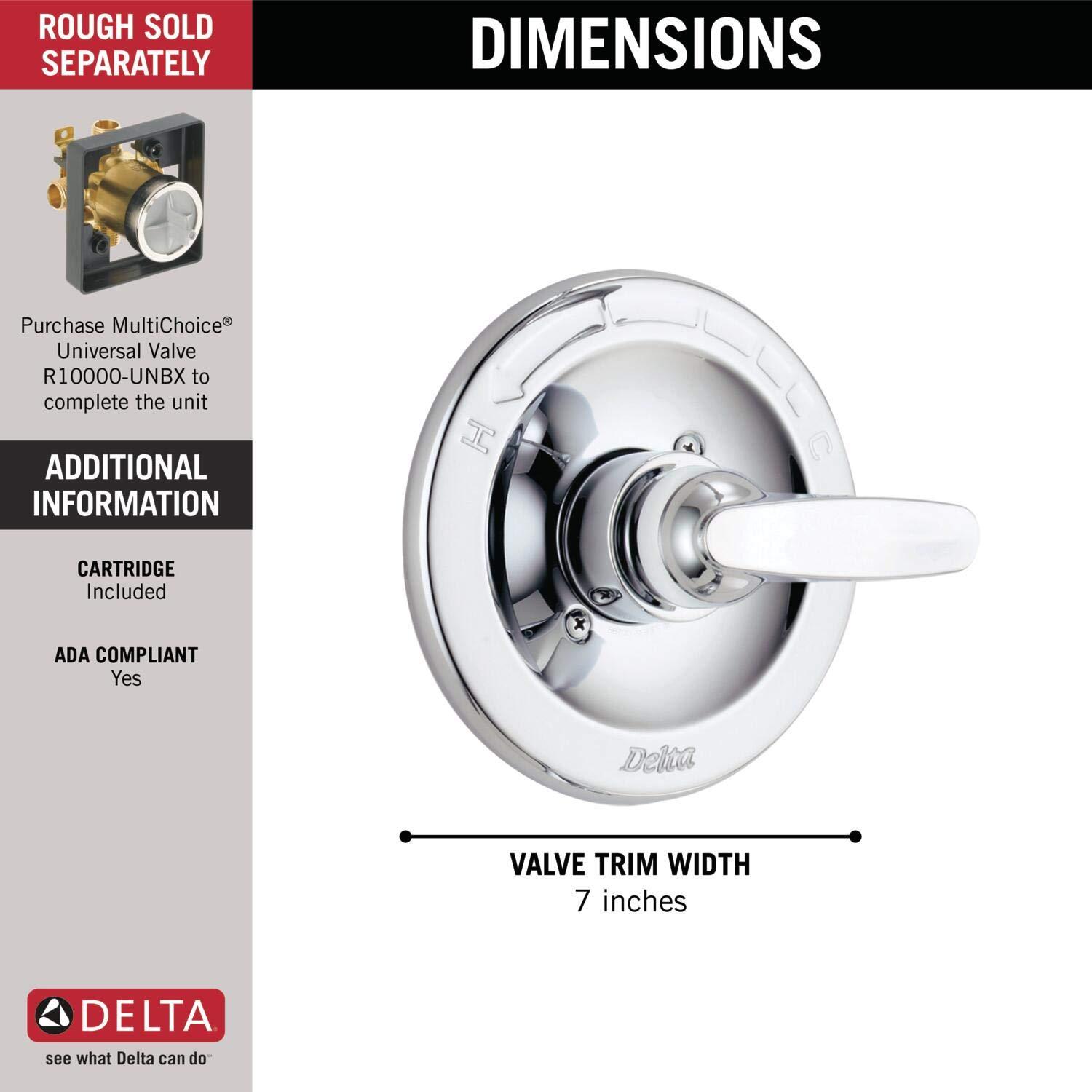 Delta BT13010 Foundations Valve Trim, Chrome - Image 3