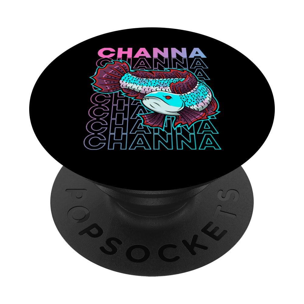 Channa 80's Style Snakehead Monster Fisk Keeper PopSockets Standard PopGrip