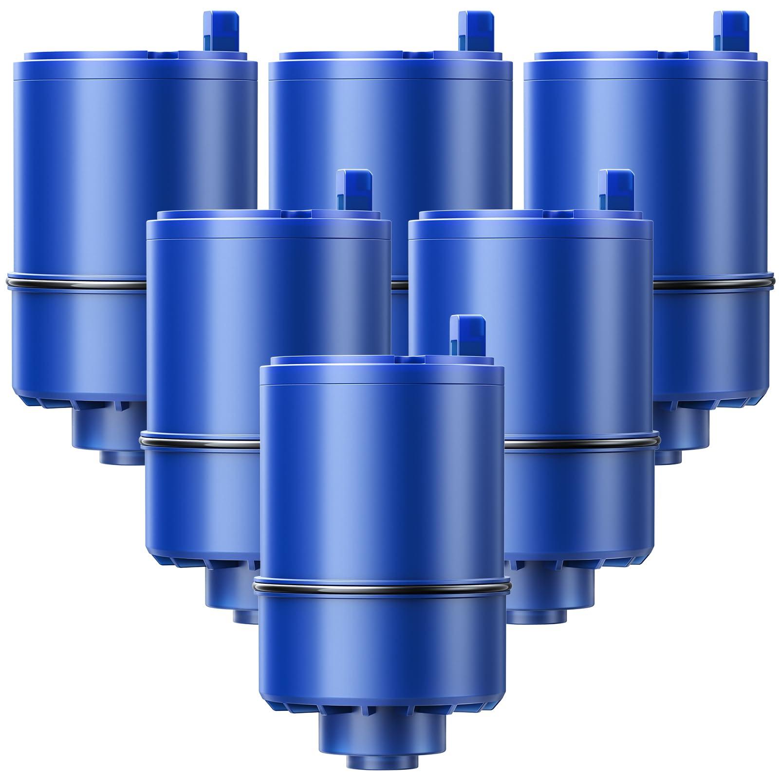6 Pack Water Filter Replacement Compatible with All PUR®, PUR®PLUS Faucet Filtrat-ion Systems, Pur® RF-9999® Faucet Water Filter, High Efficiency Filtration and 18-Month Value, NSF Certified, Blue