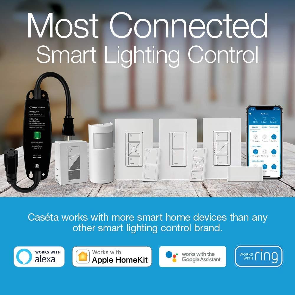 Lutron Caseta Smart Lighting Smart Hub for Light Bulbs and Fans, Works w/ Alexa, Apple Homekit, Google Home, 75 Device Capacity, L-BDG2-WH, White - Image 2