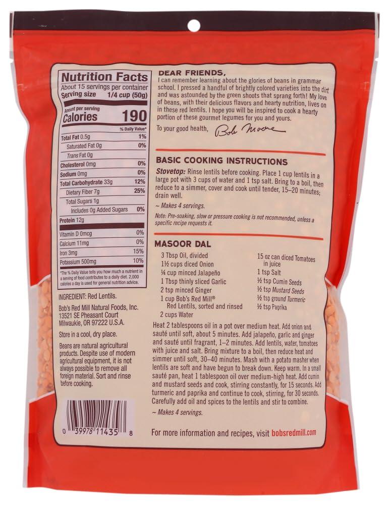 Bob's Red Mill Lentil Beans, 27 ounce - Image 3