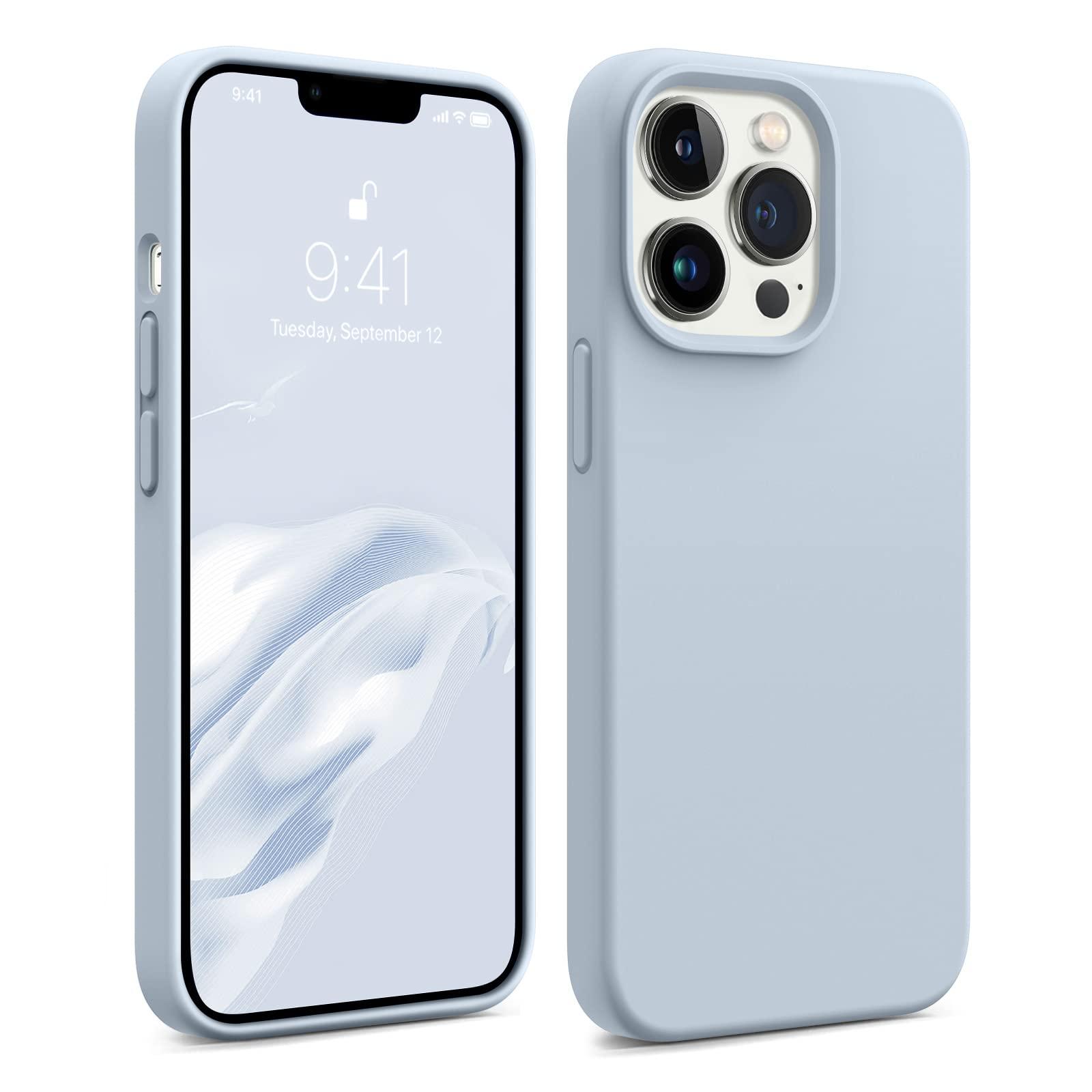 AOTESIER Magnetic for iPhone 13 Pro Max Phone Case, [Compatible with MagSafe][Military Shockproof Protection] Silicone Case with Soft Anti-Scratch Microfiber Lining, 6.7 inch, Baby Blue