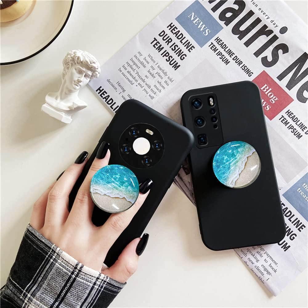 WUYULB Clear Crystal Glitter Collapsible Expanding Moblile Cell Phone Grip Stand Holder for Smartphones and Tablets Phone Accessory (Blue Ocean Beach) - Image 2