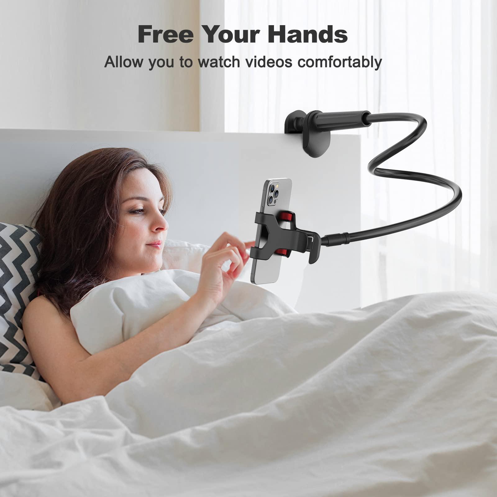 VIVI MAO Gooseneck Cell Phone Holder, Universal 360 Flexible Phone Stand Lazy Bracket Mount Long Arms Clamp for Phone 13 Pro Xs Max XR X 8 7 6 6s Plus and Other 3.5~6.7'' Device (Black)… - Image 7