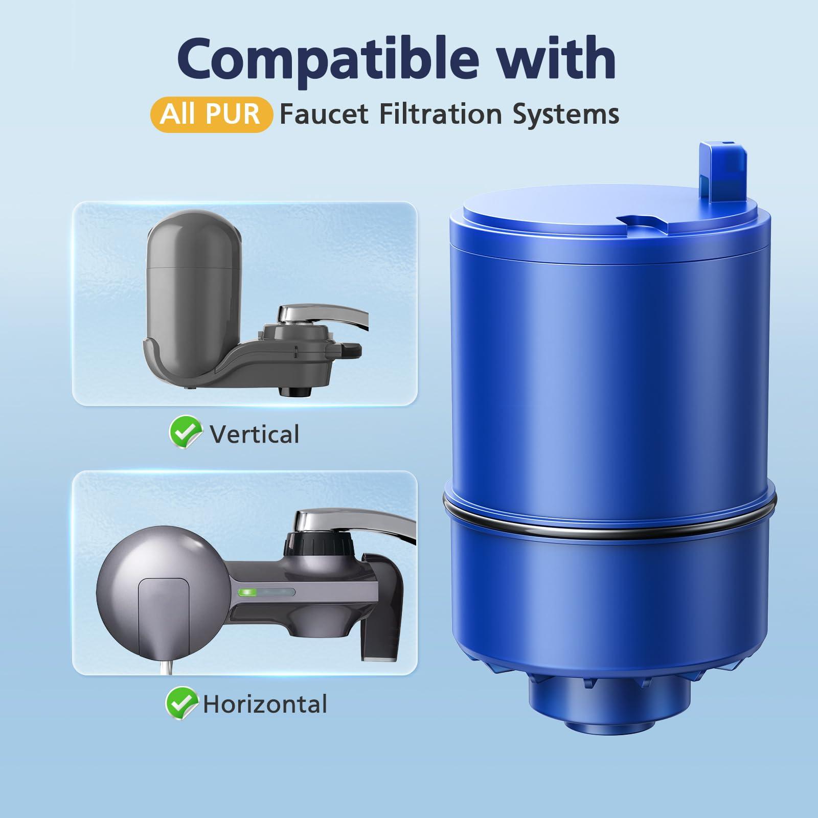 6 Pack Water Filter Replacement Compatible with All PUR®, PUR®PLUS Faucet Filtrat-ion Systems, Pur® RF-9999® Faucet Water Filter, High Efficiency Filtration and 18-Month Value, NSF Certified, Blue - Image 2