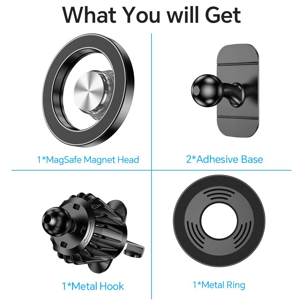 Kaistyle for Magsafe Car Mount【20 Strong Magnets】Magnetic Phone Holder for Car Phone Holder Mount Dash【360°】Cell Phone Holders for Your Car Accessories for Women Men iPhone 16 Pro Max 15 14 13 12 Plus - Image 8