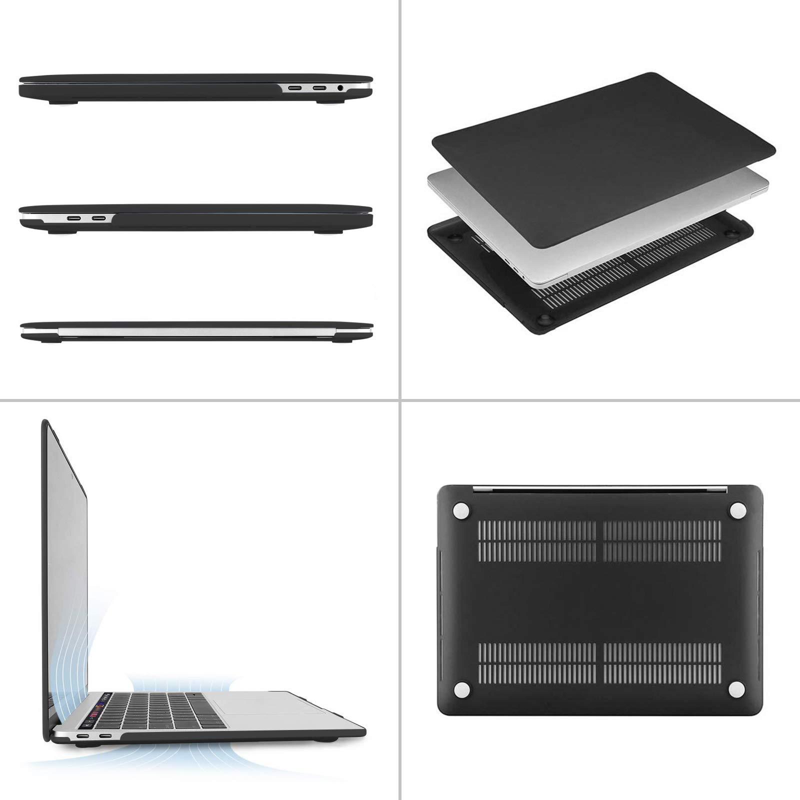 MOSISO Compatible with MacBook Pro 13 inch Case M2 2025, 2024, 2023, 2022-2016 A2338 M1 A2251 A2289 A2159 A1989 A1708 A1706, Plastic Hard Shell&Keyboard Cover&Screen Film&Storage Bag, Black - Image 5