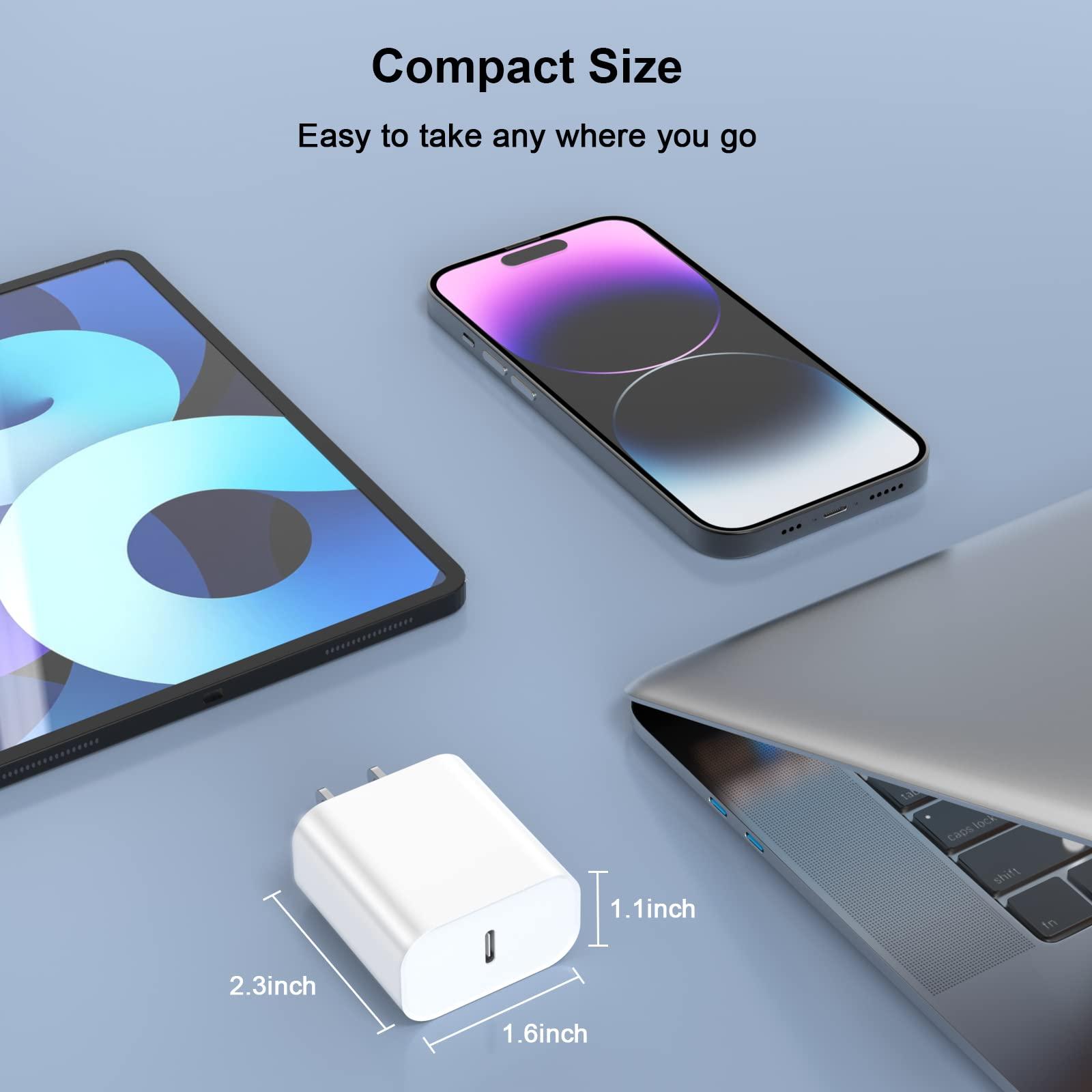 esbeecables 2 Pack PD 20W USB C Fast Charger Block & 6FT Type C to Lightning Cable for iPhone 14 13 12 11 XS XR X 8 series - Image 8