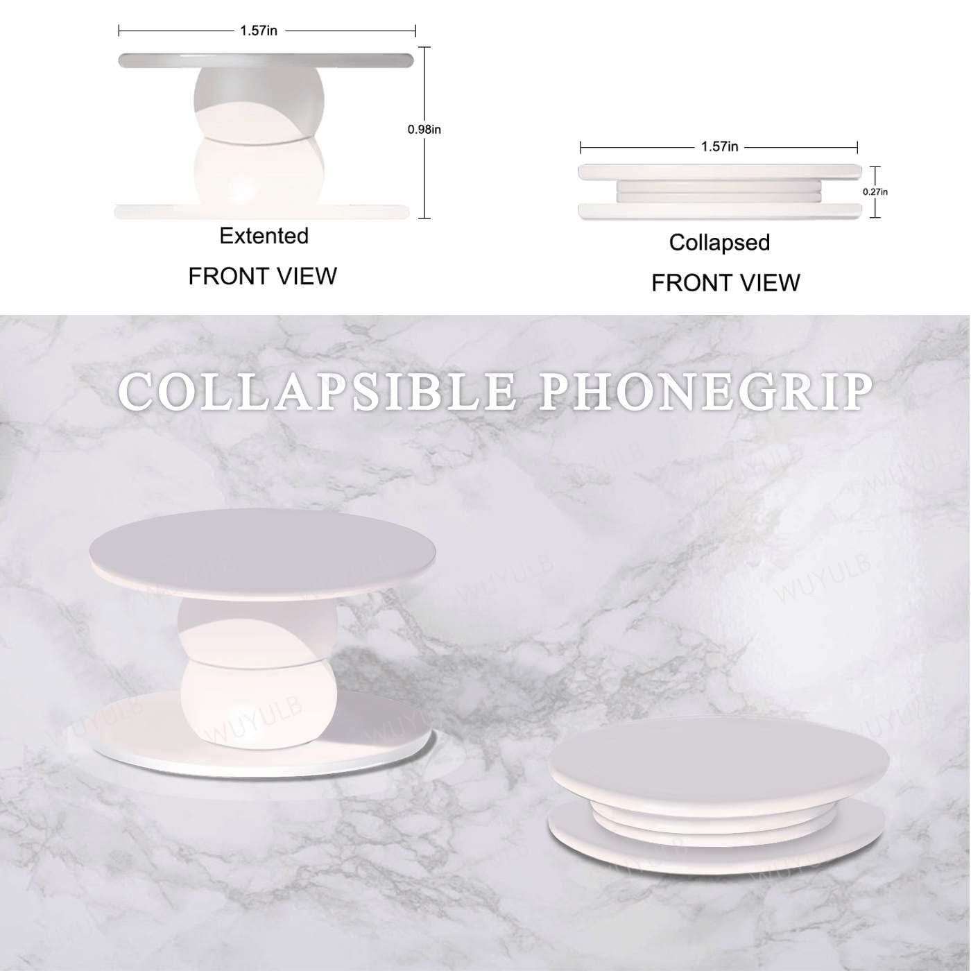 WUYULB Clear Crystal Glitter Collapsible Expandiing Moblile Phone Grip Stand Holder for Smartphones and Tablets Cell Phone Accessory (Dark Night Purple) - Image 7