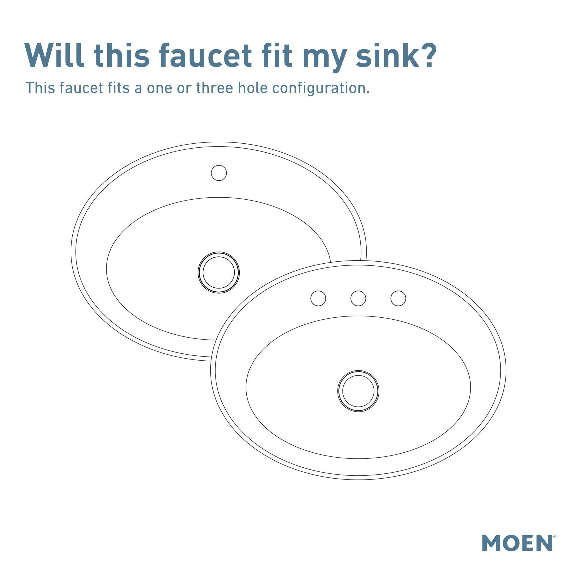 Moen Beric Spot Resist Nickel Modern One-Handle Single Hole Bathroom Faucet with Drain Assembly and Optional Deckplate for Your Bath Sink, 84774SRN - Image 5