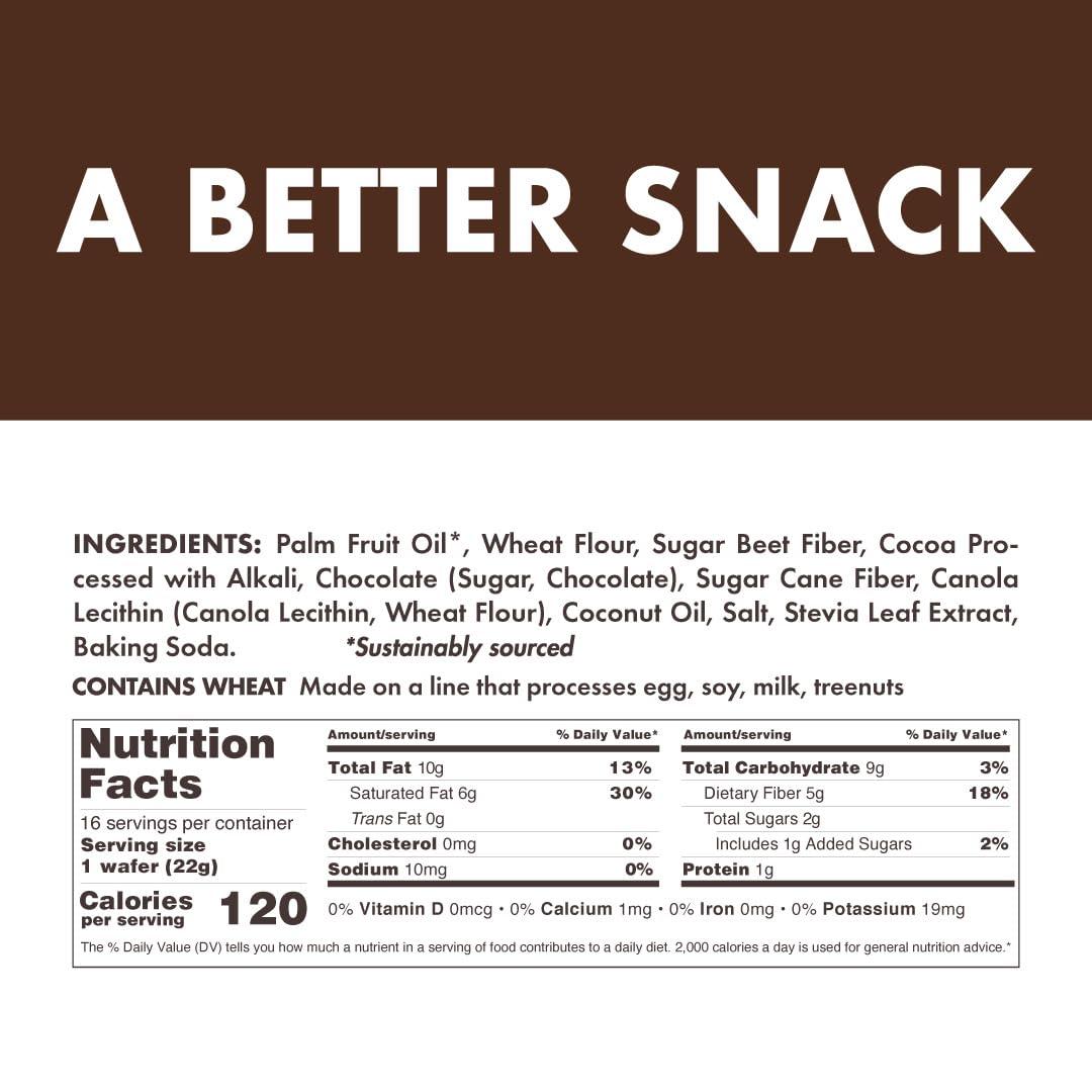 Rip Van Dark Chocolate Wafer Cookies - Healthy Snacks - Non GMO, Keto, Low Carb, Low Sugar (2g), Low Calorie and Vegan, 16 Count - Image 2