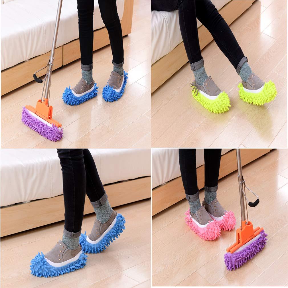 Tamicy Mop Slippers Shoes 5 Pairs (10 Pieces) - Microfiber Cleaning House Mop Slippers Floor Cleaning Tools Shoe Cover Soft Washable Reusable Microfiber Foot Socks Floor Cleaning Tools Shoe Cover - Image 4