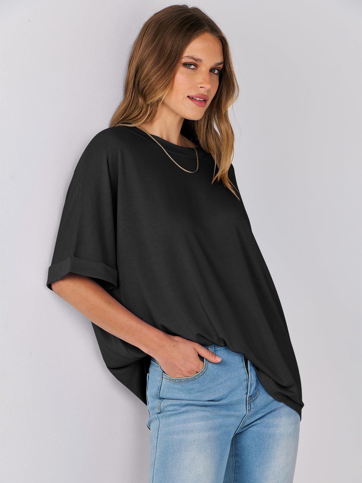 ANRABESS Womens Tops Oversized T Shirts Short Sleeve Crewneck Summer Casual Loose Basic Tee Shirt 2025 Trendy Fashion Clothes - Image 7