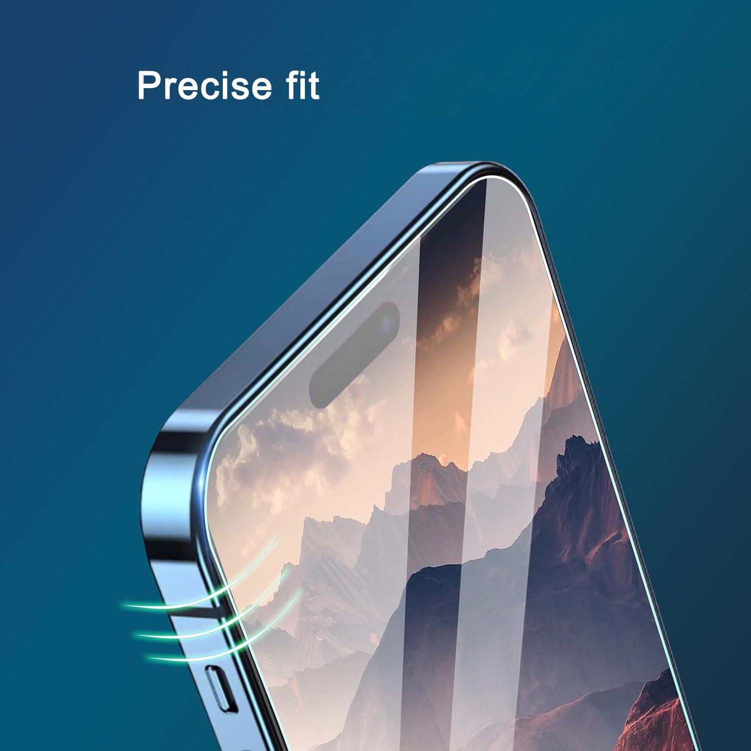 Ailun Screen Protector for iPhone 16 / iPhone 15 / iPhone 15 Pro [6.1 Inch] Display 3 Pack Tempered Glass, Dynamic Island Compatible, Case Friendly [Not for iPhone 16 Pro 6.3 Inch]. - Image 6