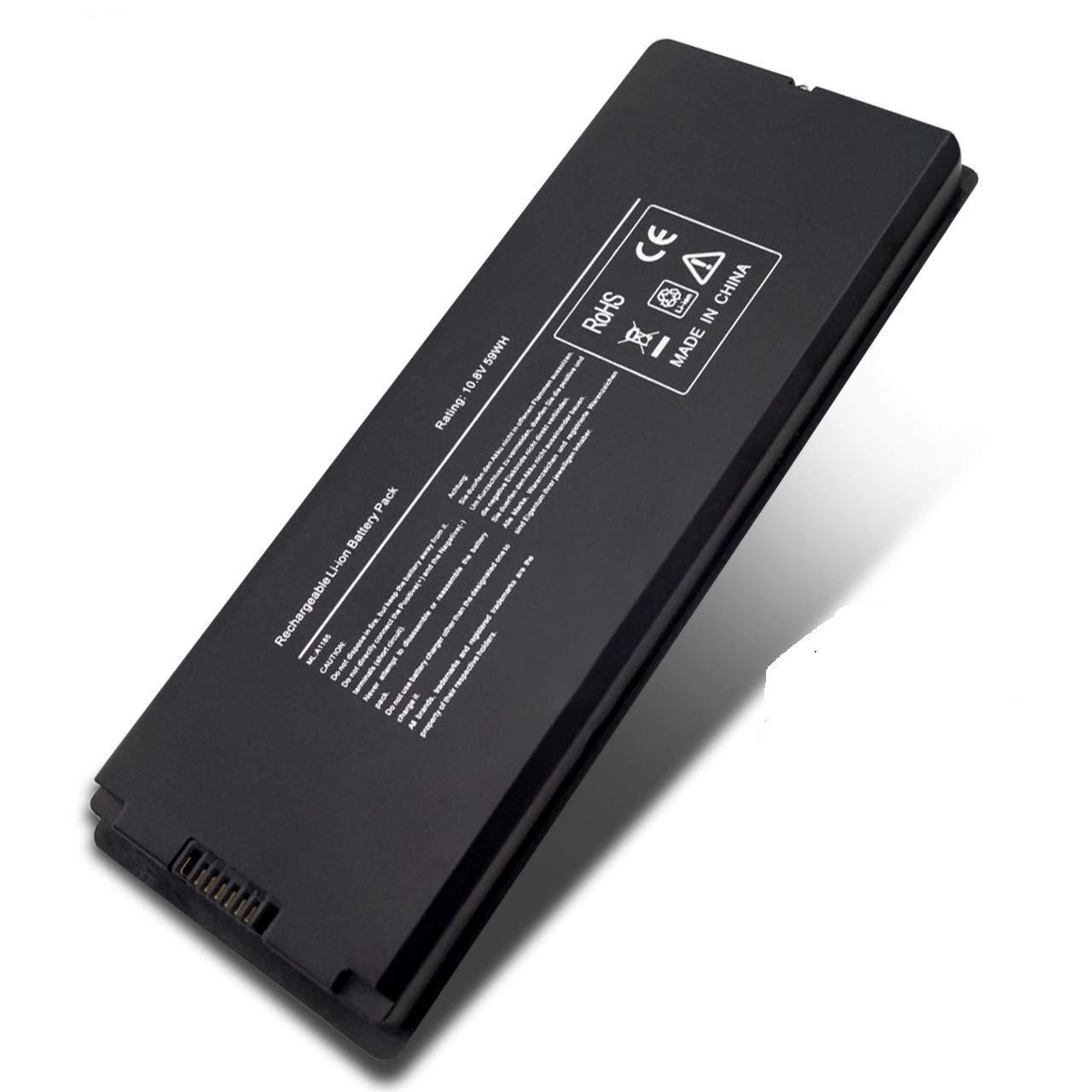 SOLICE New A1185 A1181 Laptop Battery for Apple MacBook 13" A1185 A1181 MA561 MA561FE/A MA561G/A MA561J/A [10.8V 59Wh Black]