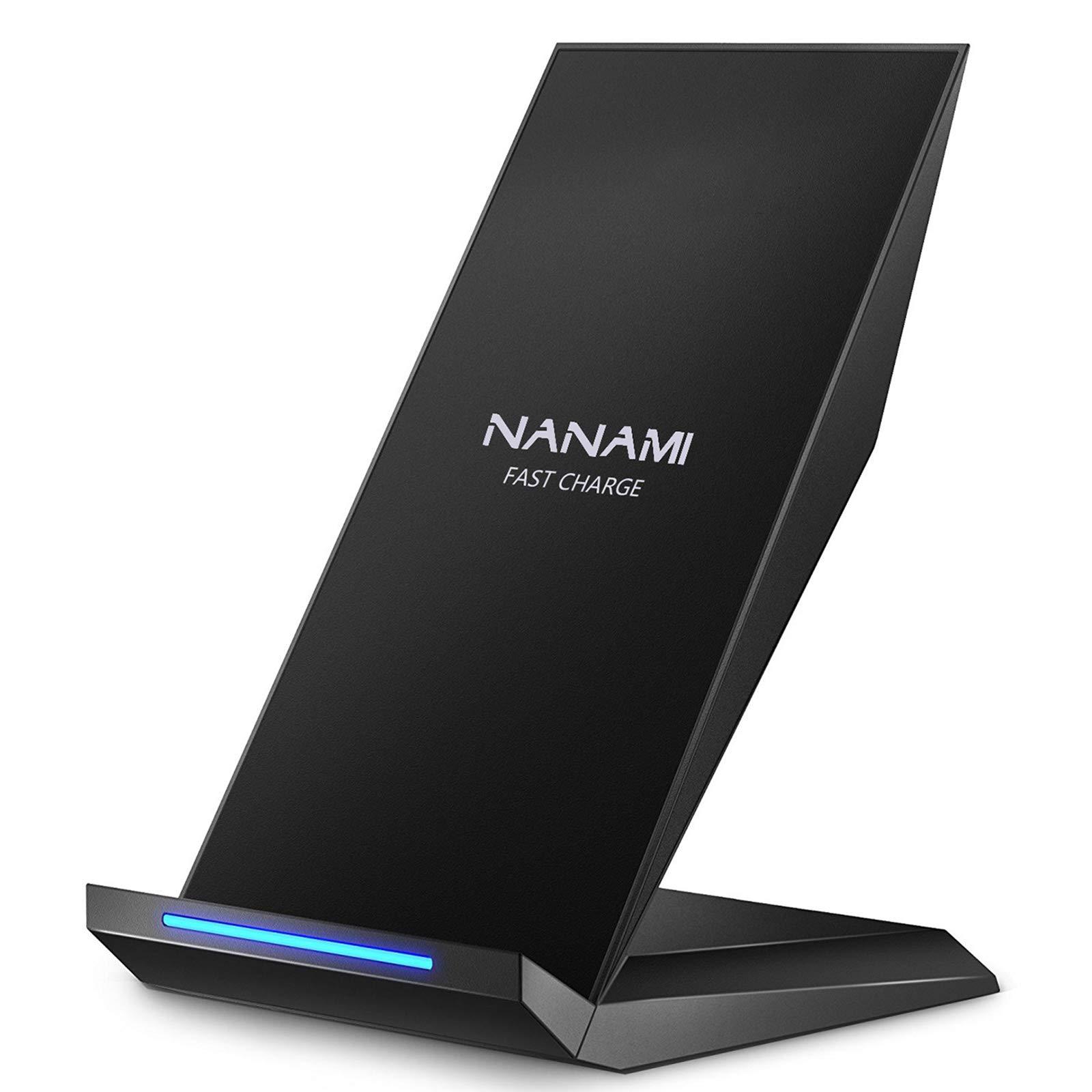 Fast Wireless Charger, NANAMI 15W Qi Certified Wireless Charging Stand Compatible iPhone 16/15/15 Pro/15 Plus/15 Pro Max/14/14 Pro/13/12, for Samsung Galaxy S25/S24/S23/S22/S21 and Qi-Enabled Phone