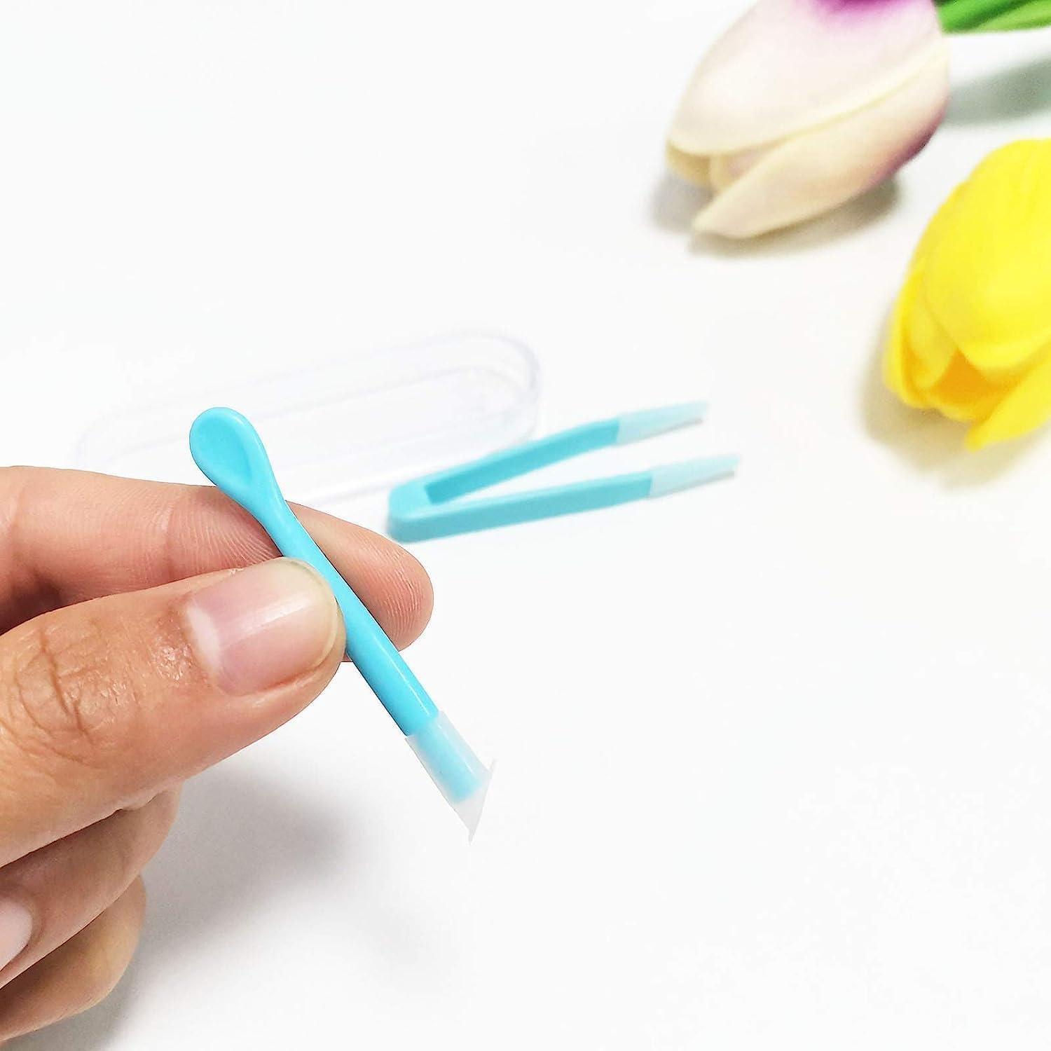 4Pcs Blue Contact Applicator,Contact Lens Remover Tool,Inserter/Remover+Tweezer with Soft Tip,for Contact Lens Cases Health and Household Contact Lens Care - Image 3