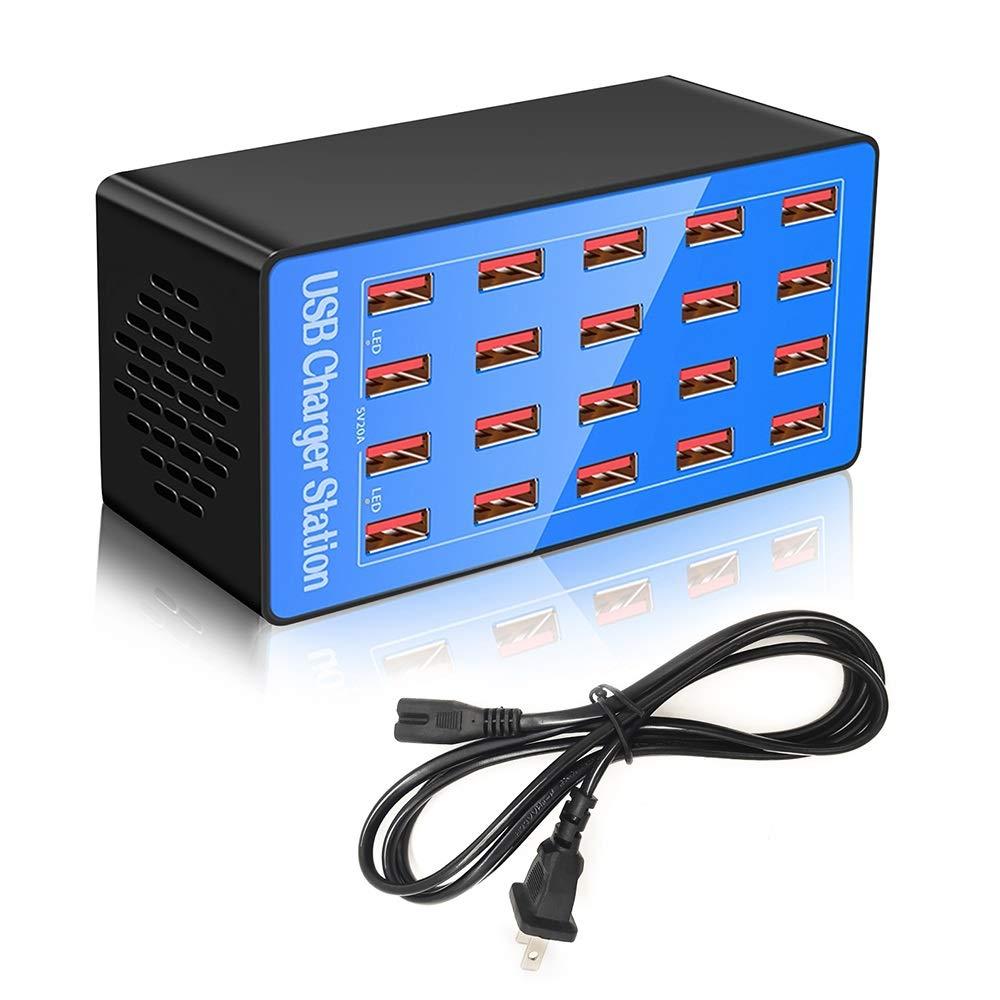 MaxLax USB Charging Station, 20-Port 100W/20A Multi-USB Charger Station for Smartphones, Tablets, and Other Devices