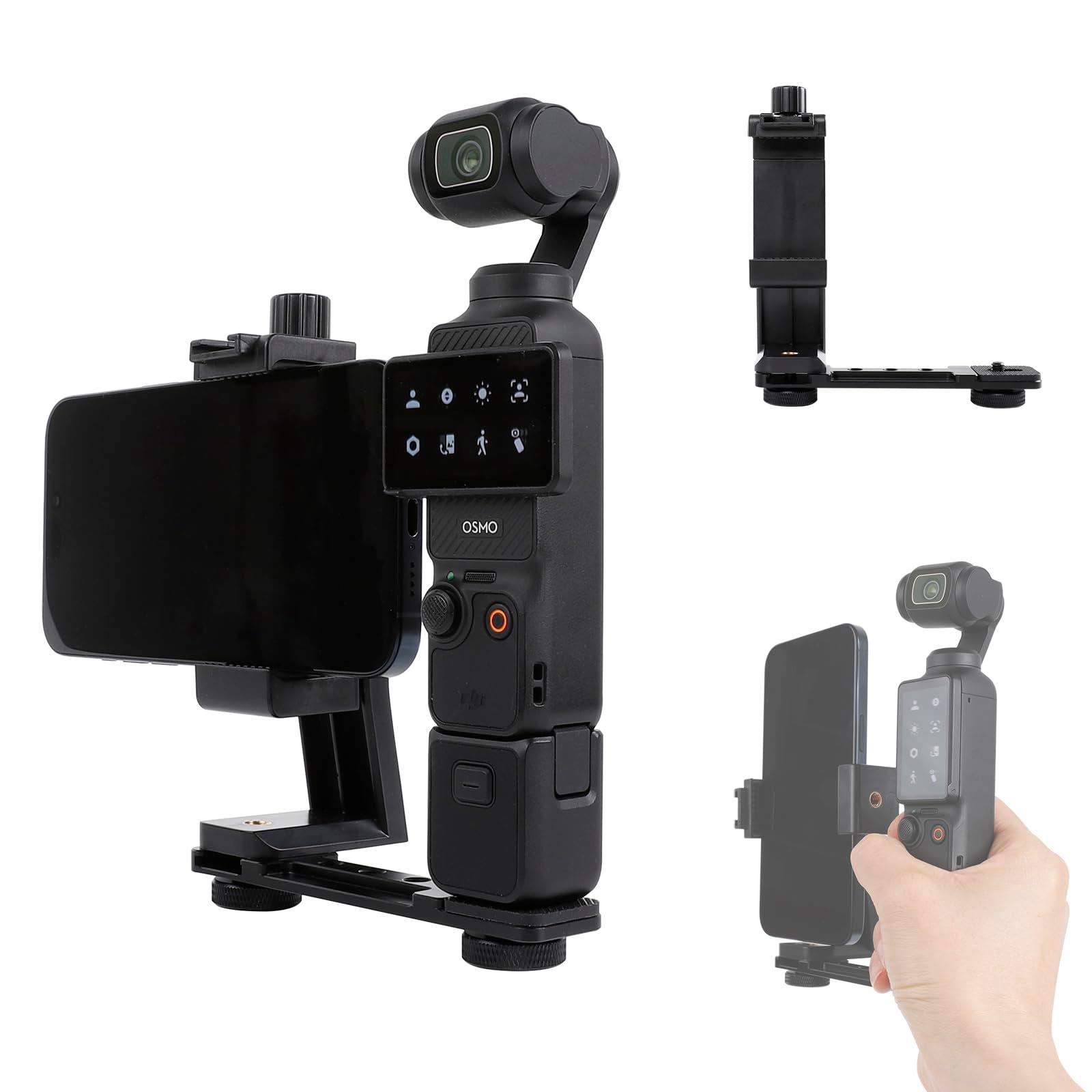 Leenconghui Phone Holder for DJI Osmo Pocket 3, Cell Phone Mount Expansion Accessories with 1/4" Thread Hole Used with Tripod and Extension Rod