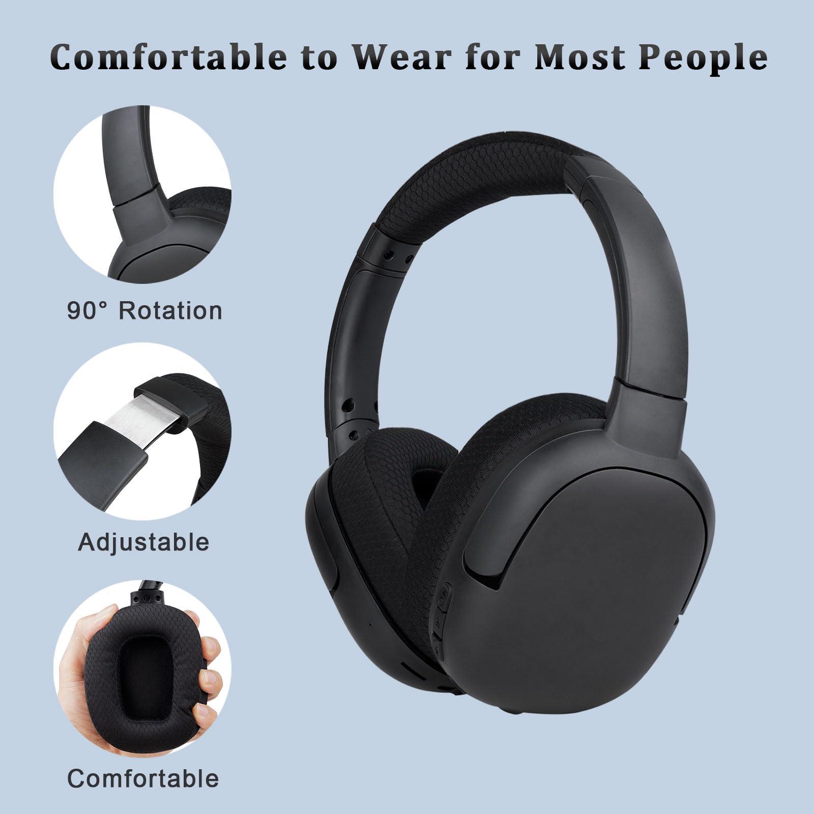 XuanGui 2-in-1 Over Ear Bluetooth Speaker Headphones, 45 Hours Playtime, FM Wireless Headphones with Mic, for Travel Work, HiFi Stereo, Deep Bass, Black - Image 5