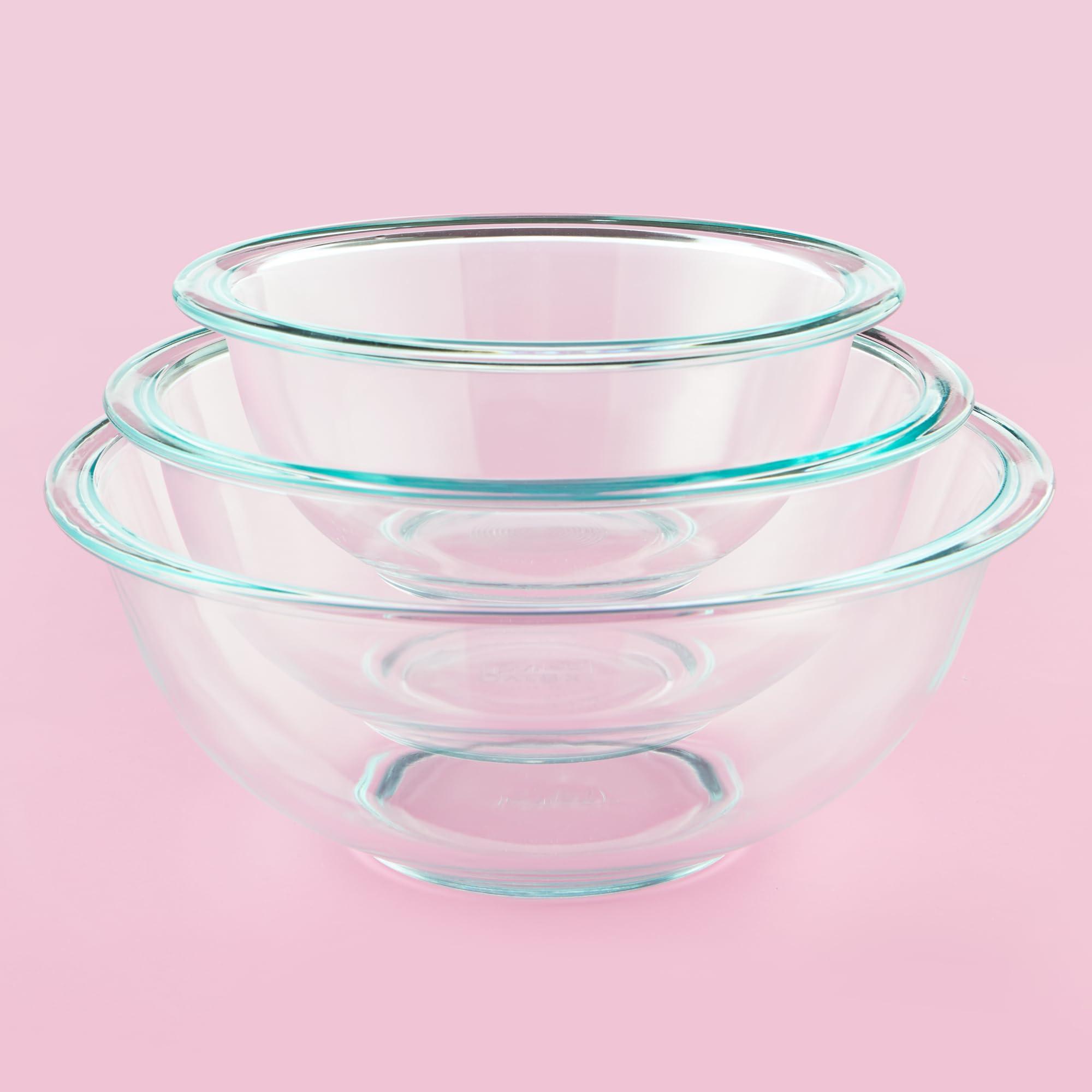 Pyrex Essentials (3-Piece) Glass Mixing Bowls Set For Prepping, Baking and Cooking, Preheated Oven, Dishwasher, Freezer, and Microwave Safe - Image 3