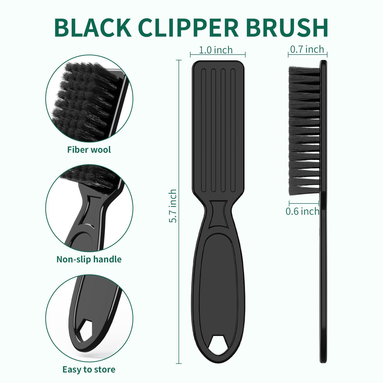 SQULIGT 10 Pcs Barber Clipper Cleaning Brush and 2 Pcs Beard Comb, Barber Accessories, Beard Styling Detangling Combs, Blade Trimmer Cleaning Mini Brushes Bulk Set, Beard Hair Combs Tool Set(Black) - Image 4