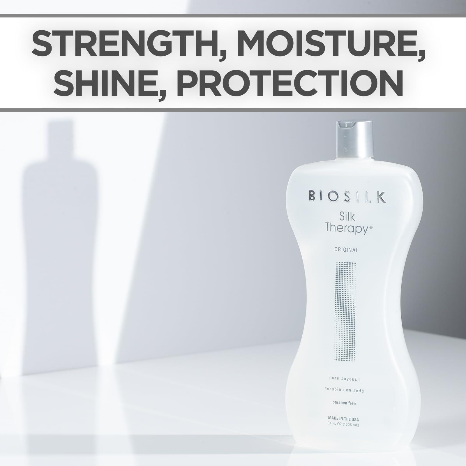 BioSilk Silk Therapy Original, Reconstructing Treatment For Adding Shine & Helping Prevent Split Ends, Sulfate, Paraben, & Cruelty-Free, 34 Oz - Image 4