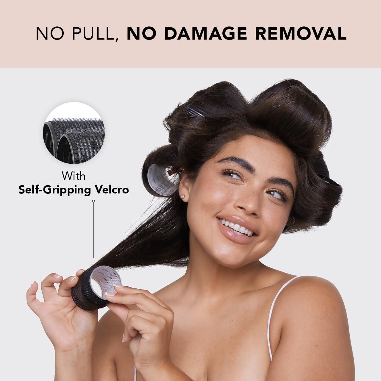 Kitsch Ceramic Thermal Hair Rollers for Women - Self Grip Rollers for Blowout Look Long Hair, Curlers for Medium & Short Hair, Large Roller for Volume Curls, Ceramic Coated, Easy to Use - 8pcs, Black - Image 6