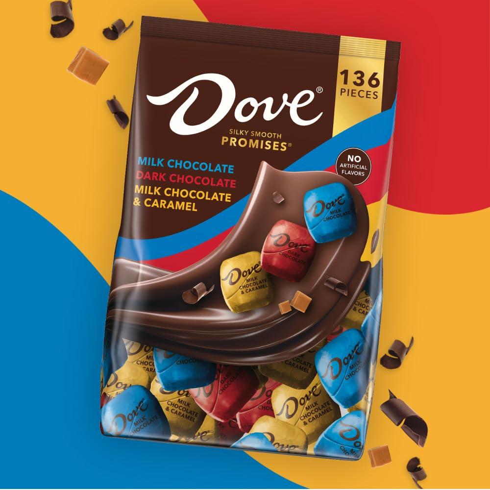 DOVE PROMISES Milk Chocolate, Dark Chocolate & Caramel Chocolate Mothers Day Candy Variety Bag, 38.9oz - Image 3