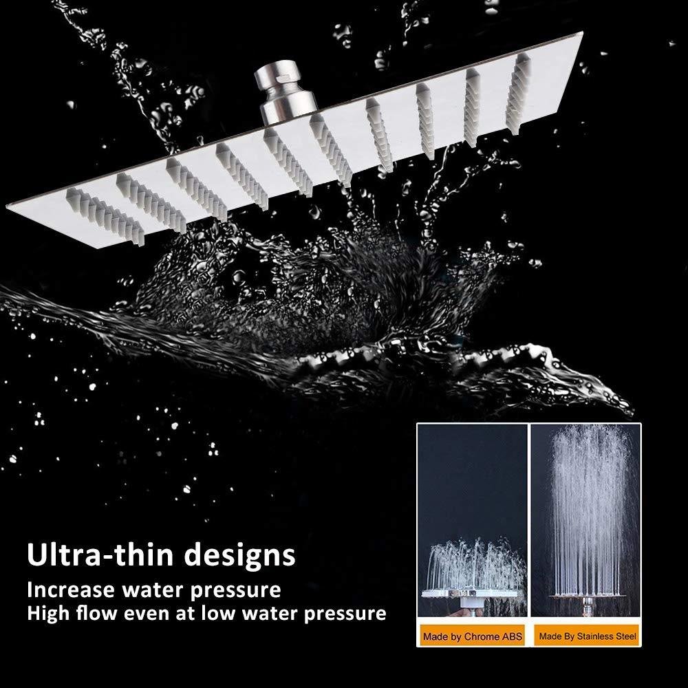 NearMoon Rain Shower Head, High Flow Stainless Steel Square Rainfall Shower, High Pressure Design, Awesome Shower Experience Even At Low Water Flow (8 Inch, Chrome Finish) - Image 5