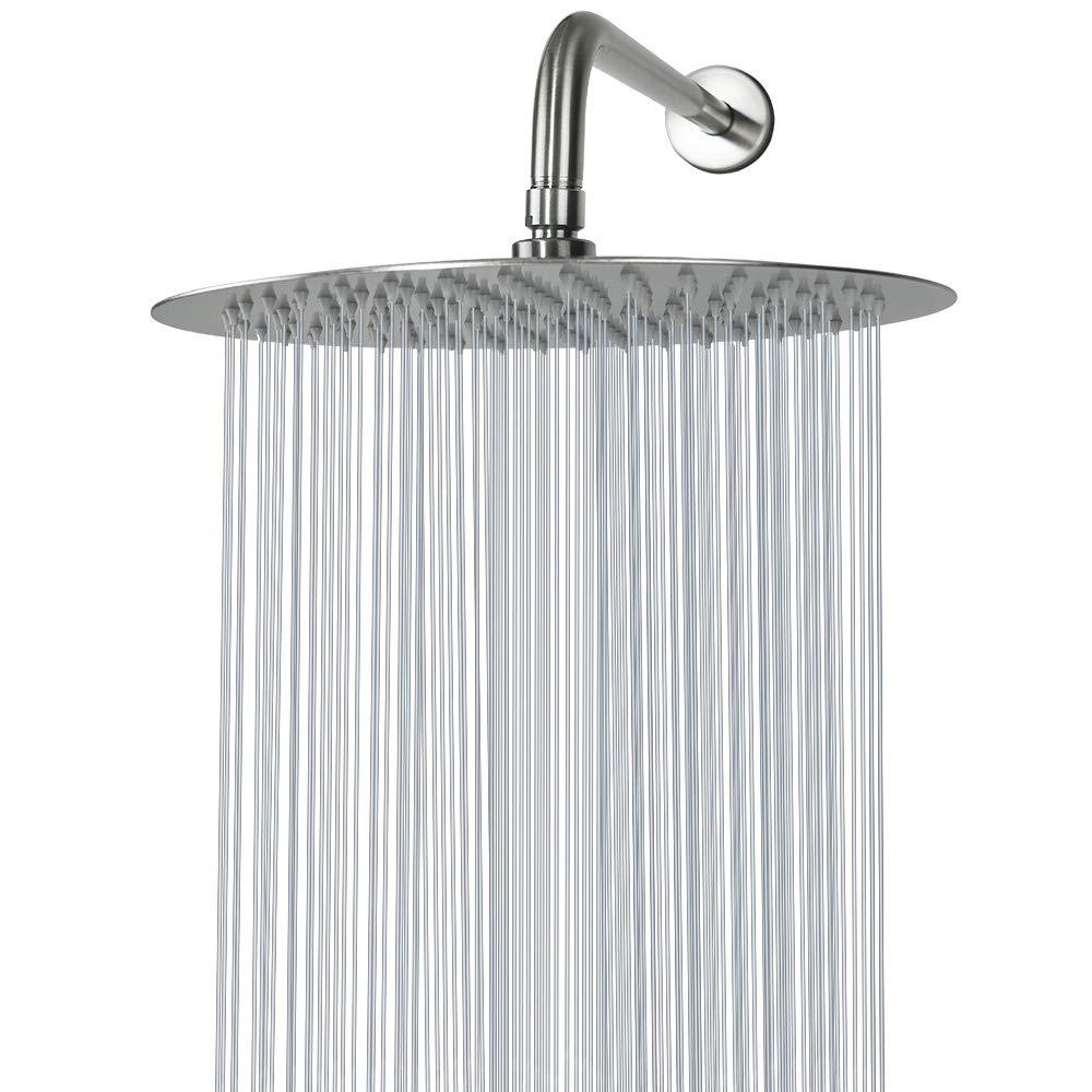 NearMoon Rain Shower Head, Ultra-Thin Design-Pressure Boosting, Awesome Some Experience, High Flow Stainless Steel Rainfall Head (12 Inch, Brushed Nickel) - Image 6
