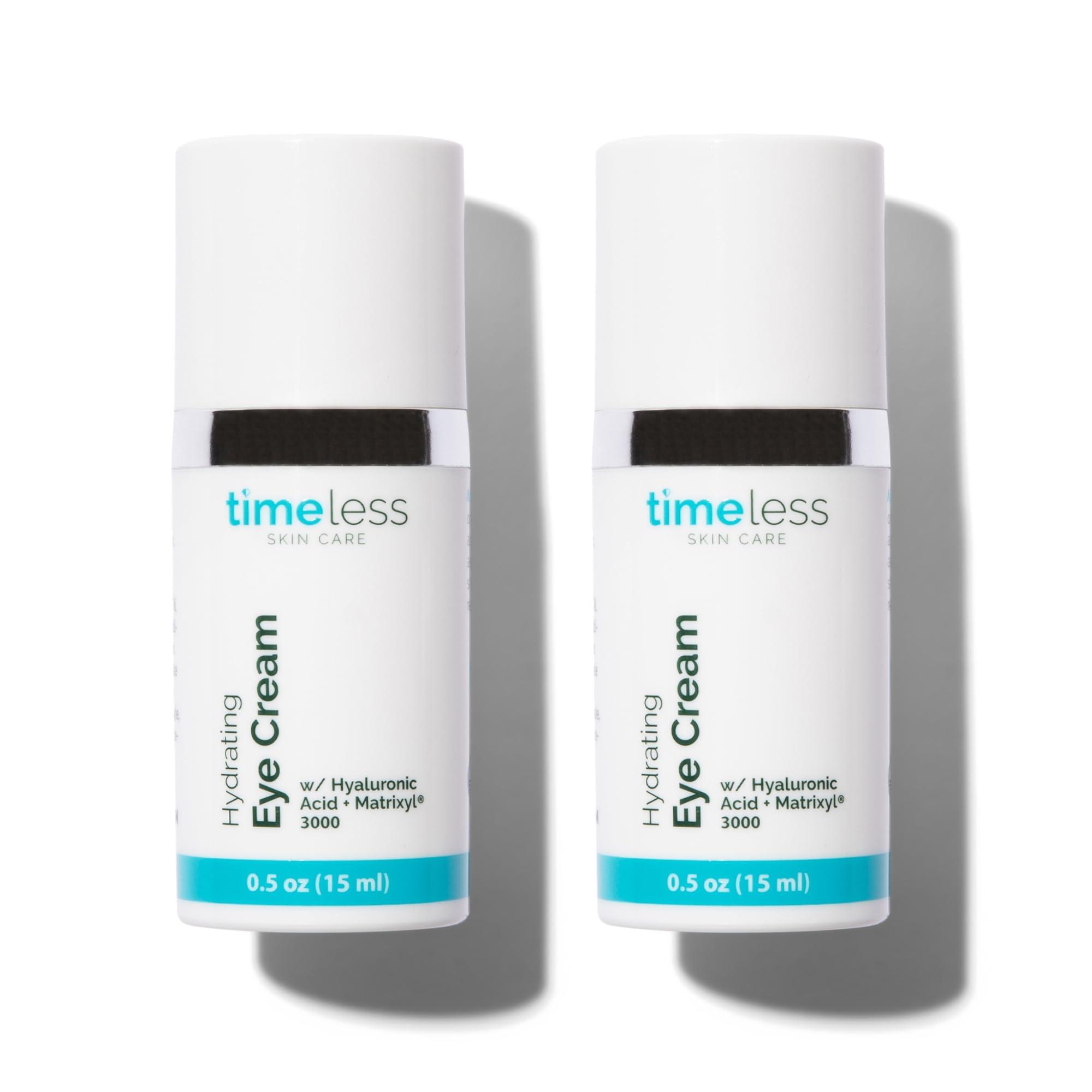 Timeless Skin Care Hydrating Eye Cream - Skin Care Cream for Eyes with Hyaluronic Acid - Hydrating Beauty Product for Personal Care - 0.5 oz (Pack of 2)