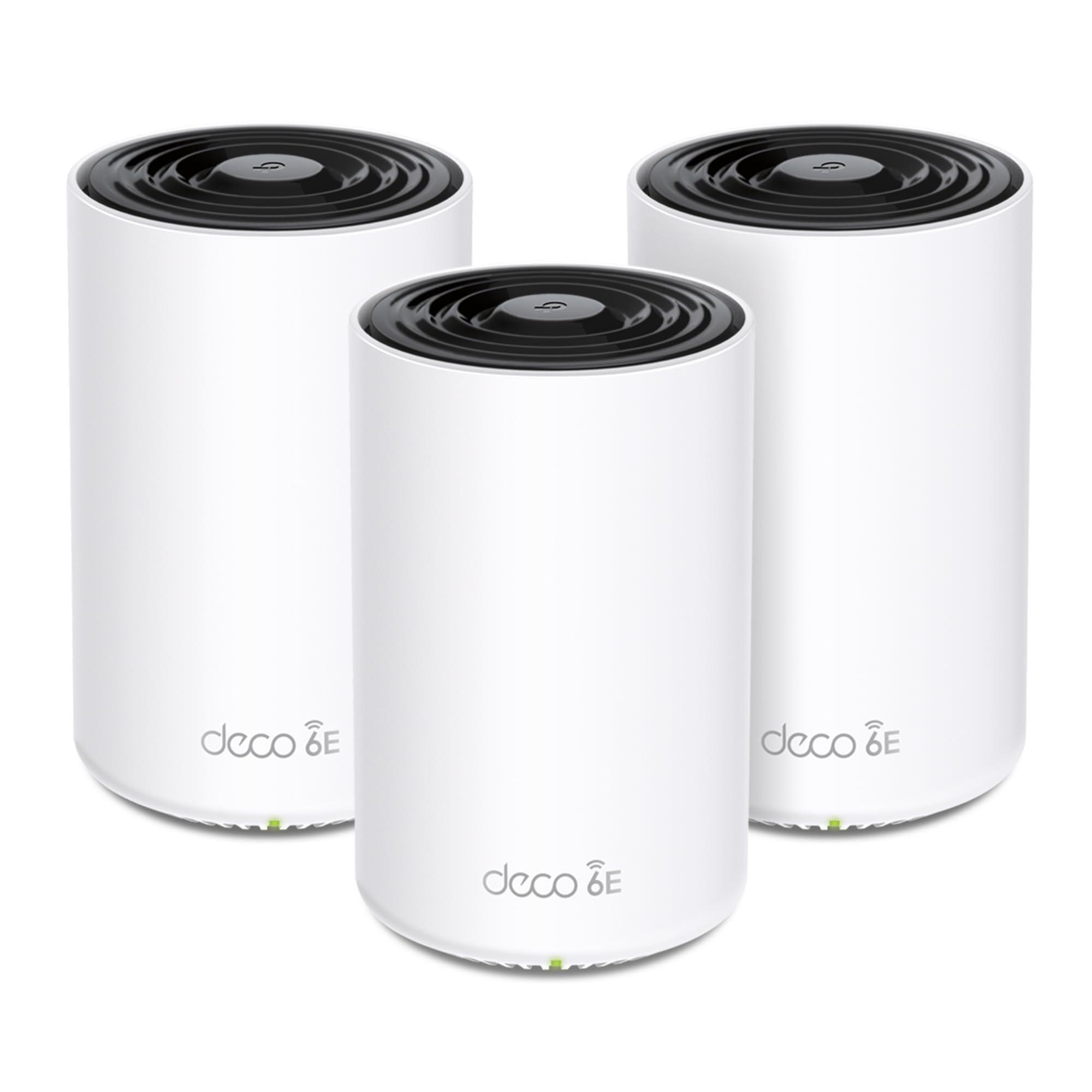 TP-Link Deco AXE4900 Tri-Band WiFi 6E Mesh WiFi System (Deco XE70 Pro) - 2.5G WAN/LAN Ports, 4.9 Gbps Wi-Fi 7,200 Sq. Ft Coverage, Connect up to 200 Devices, New 6 GHz Band, 3-Pack 2024 Release