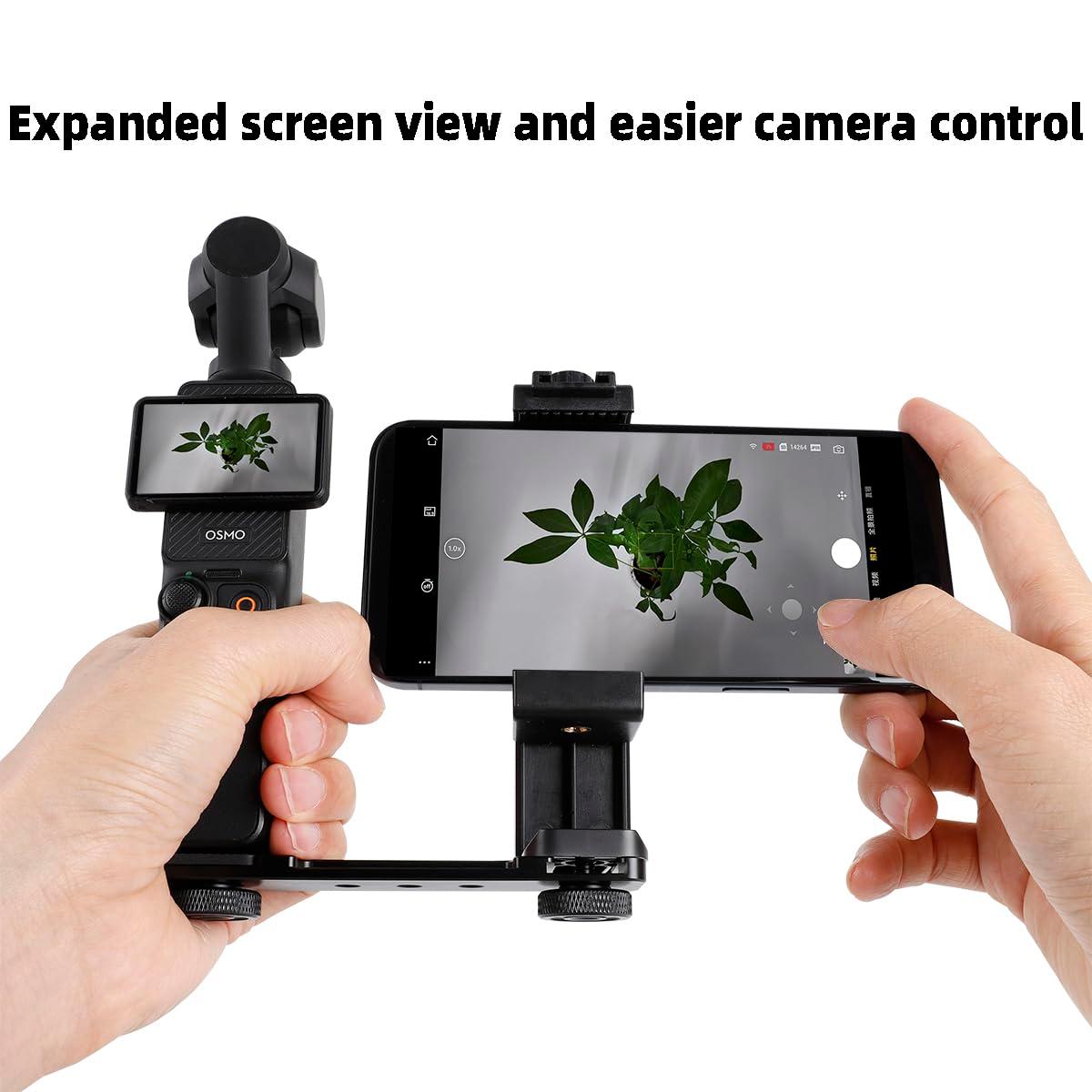 Leenconghui Phone Holder for DJI Osmo Pocket 3, Cell Phone Mount Expansion Accessories with 1/4" Thread Hole Used with Tripod and Extension Rod - Image 2