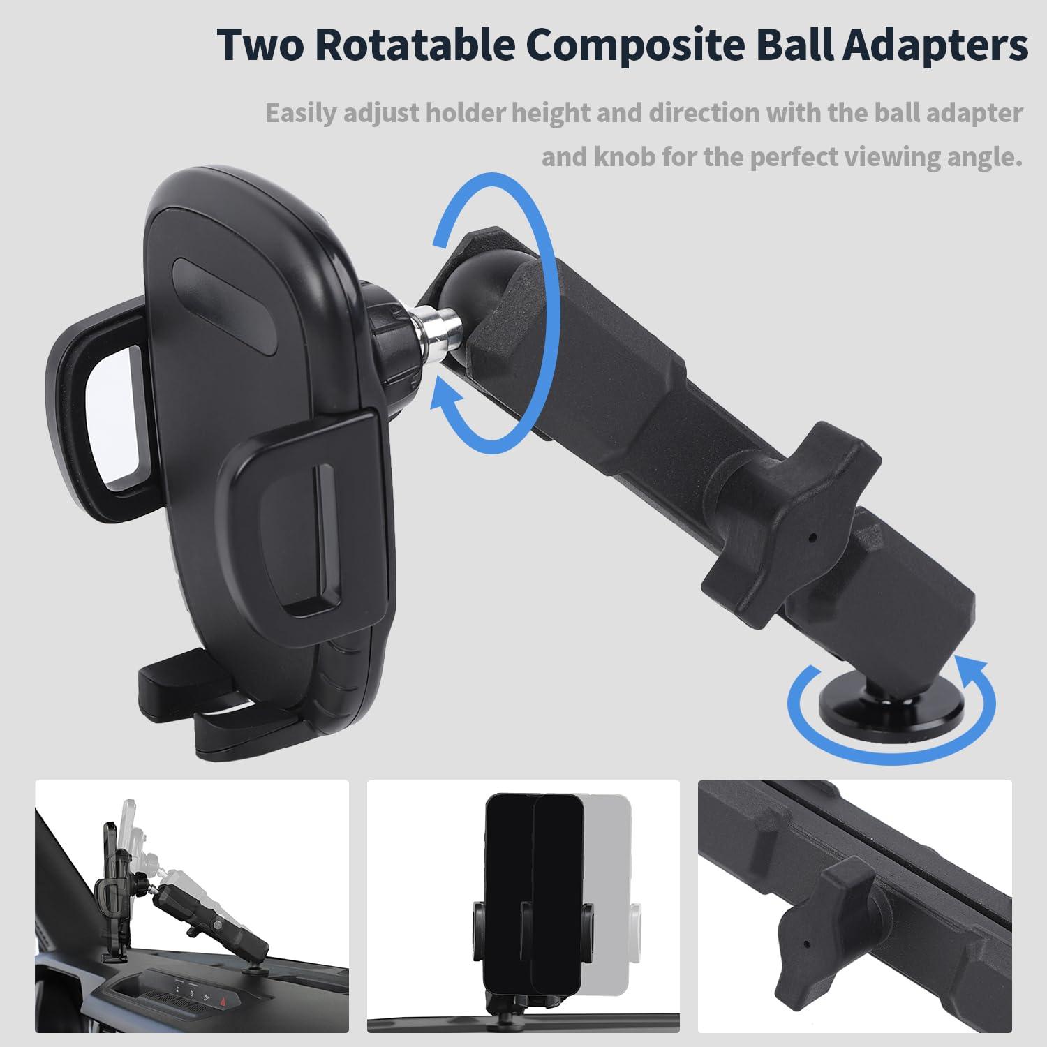 Linskip Dashboard Universal Phone Mount & Smart Phone Holder for 2021-2025 Ford Bronco Raptor & Bronco Accessories 2/4 Door, Rotates Vertical and Horizontal, One-Hand Operation, Interior Accessories - Image 4