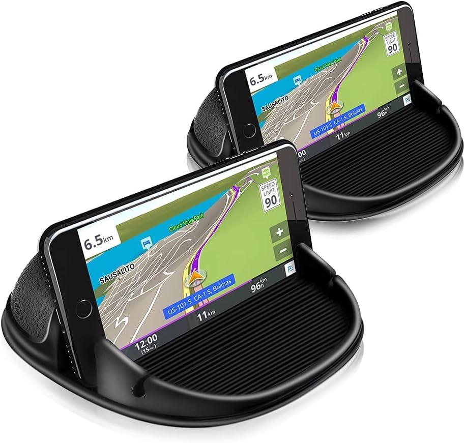 Loncaster 2 Pack Dashboard Car Phone Holder Mount, Universal Cell Phone Automobile Cradles Ultra Stable Slip Free Hands Free Car Accessories Compatible for iPhone, Most Smartphones and GPS