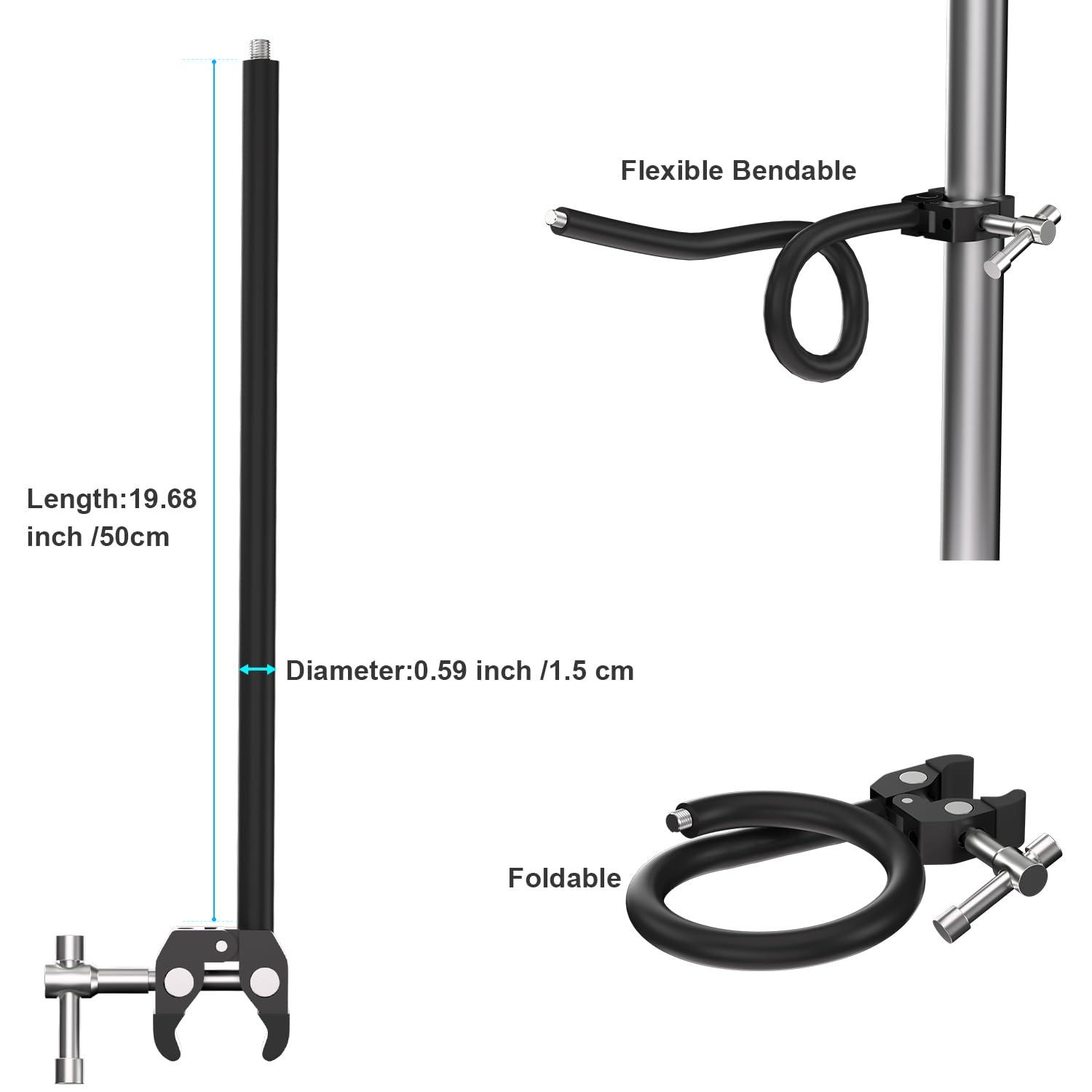 Mippko Gooseneck Microphone Stand,19.69" Flexible Adjustable Arm Super Crab Clamp Mic Clip 3/8"-16 to 5/8"-27 Adapter Mount,Compatible with Shure/Fifine / AT2020 / Pyle/Blue Snowball/Razer - Image 7