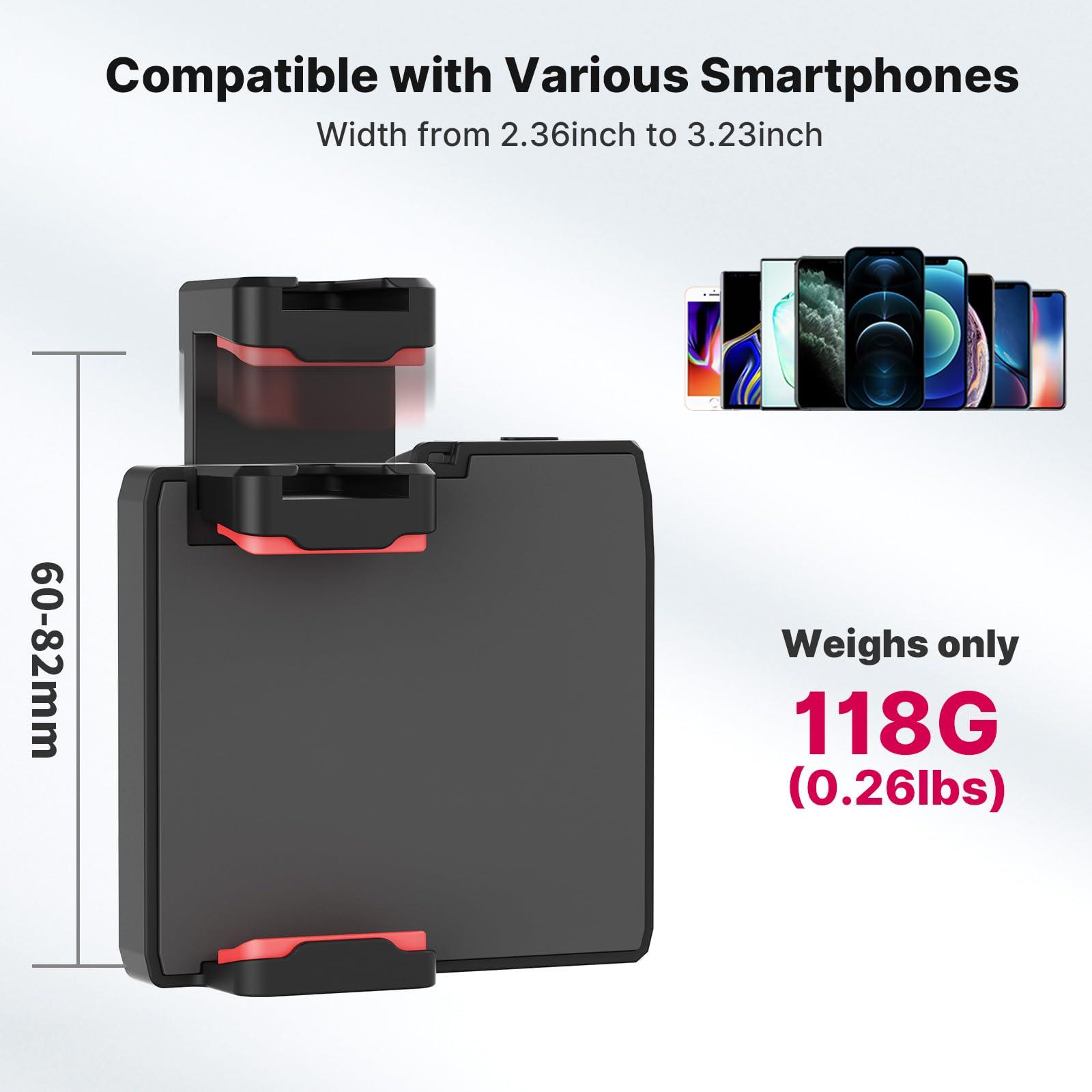 CG-02 Grip Holder for Smartphone Upgraded Phone Camera Grip w Remote Shutter Handheld Tripod Mount Fill Light Handheld Photography Accessories for iPhone 16 15 14 Pro Max etc - Image 3