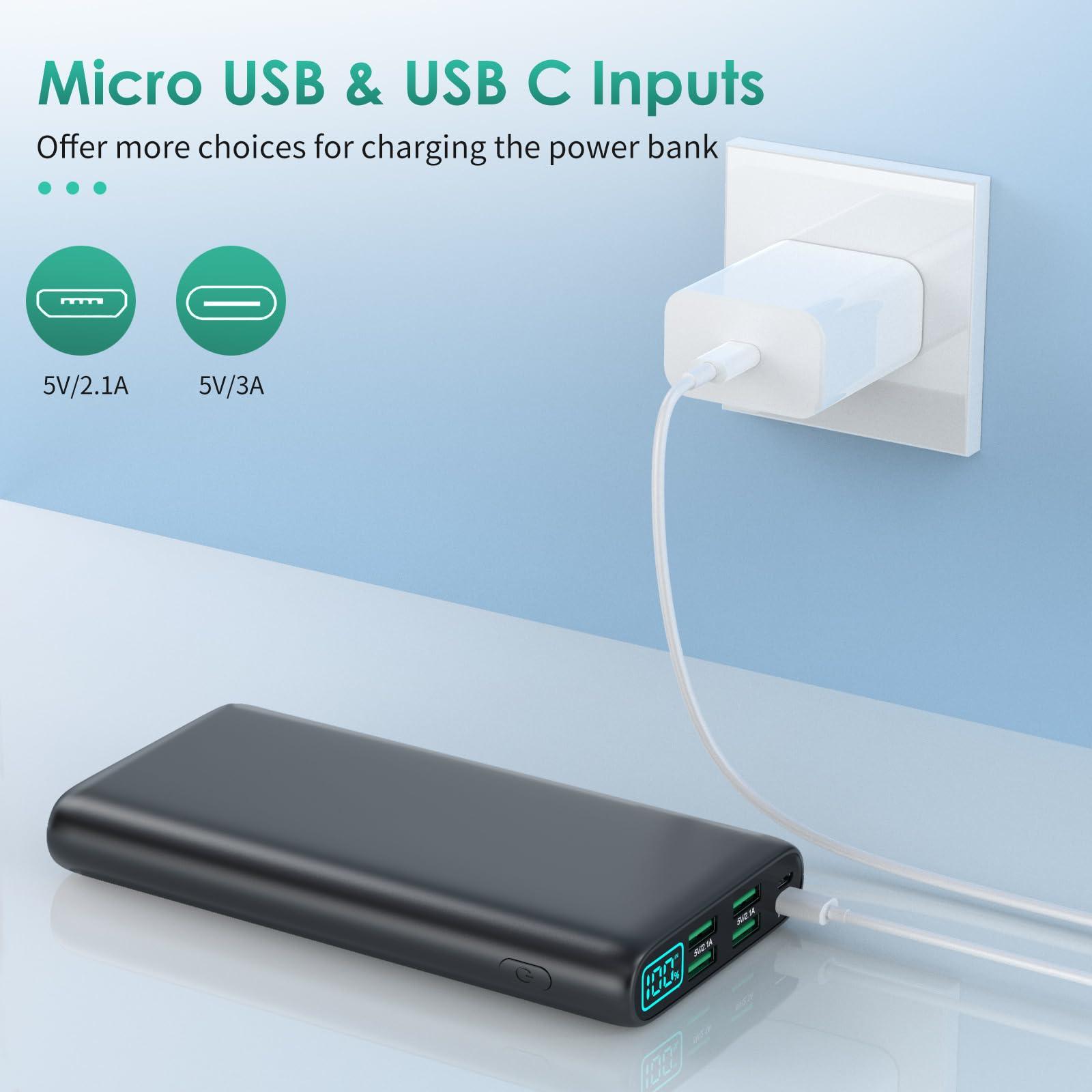 Portable Charger 38800mAh,LCD Display Power Bank,5 USB Outputs Battery Pack Backup, USB-C in&out Dual Input Phone Charging Compatible with iPhone 16/15/14/13 Pro/12,Android Samsung Galaxy Pixel Nexus - Image 6