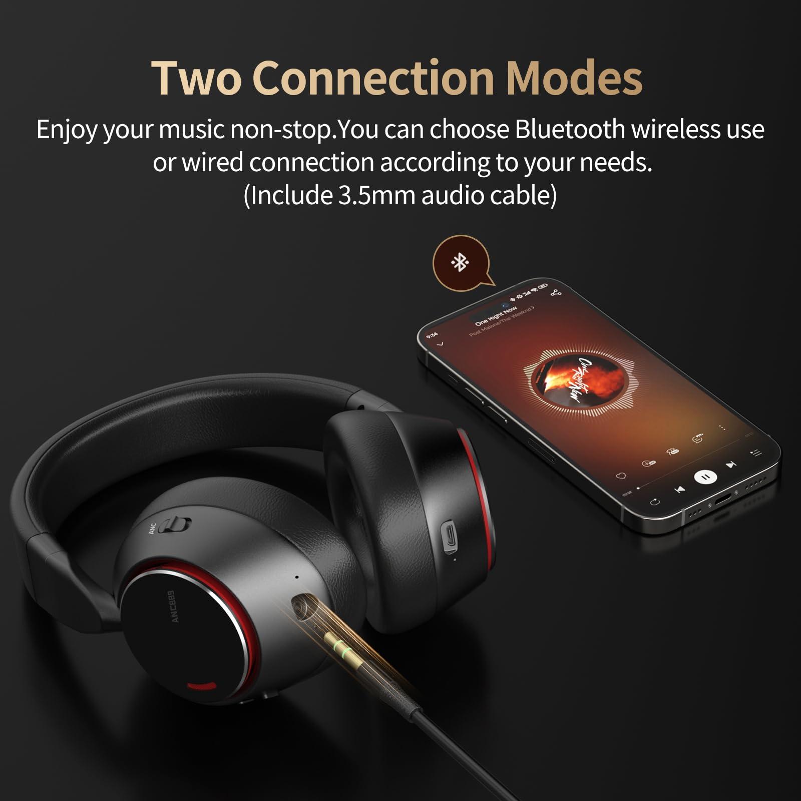 UNIVEGET Upgraded Bluetooth Wireless Over-Ear Headphones with Microphone, 60 Hour Playtime, Foldable, Black - Image 8