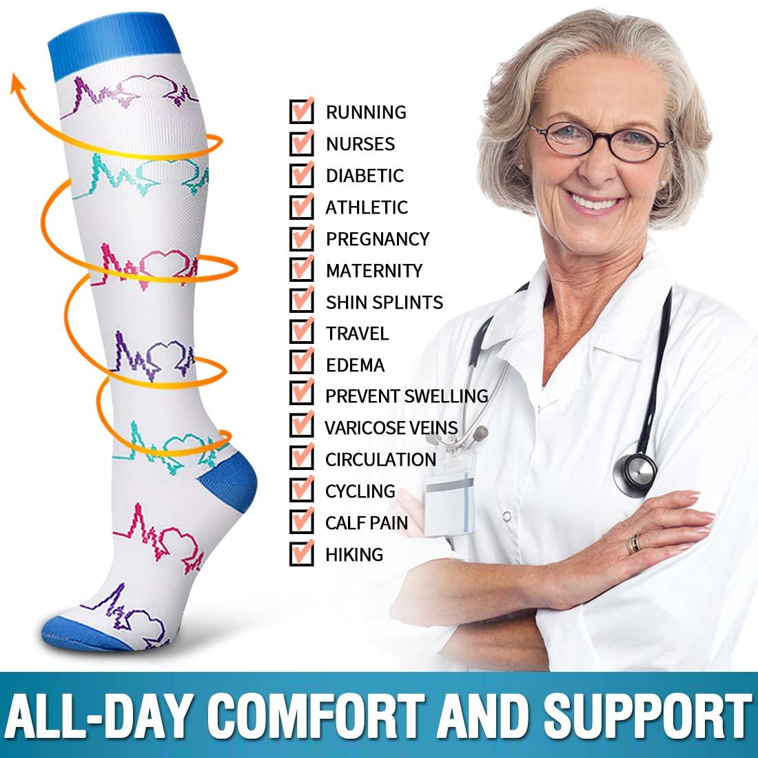 Bluemaple 6 Pack Copper Compression Socks for Women and Men Circulation-Best Support for Medical, Running,Nursing,Athletic - Image 6