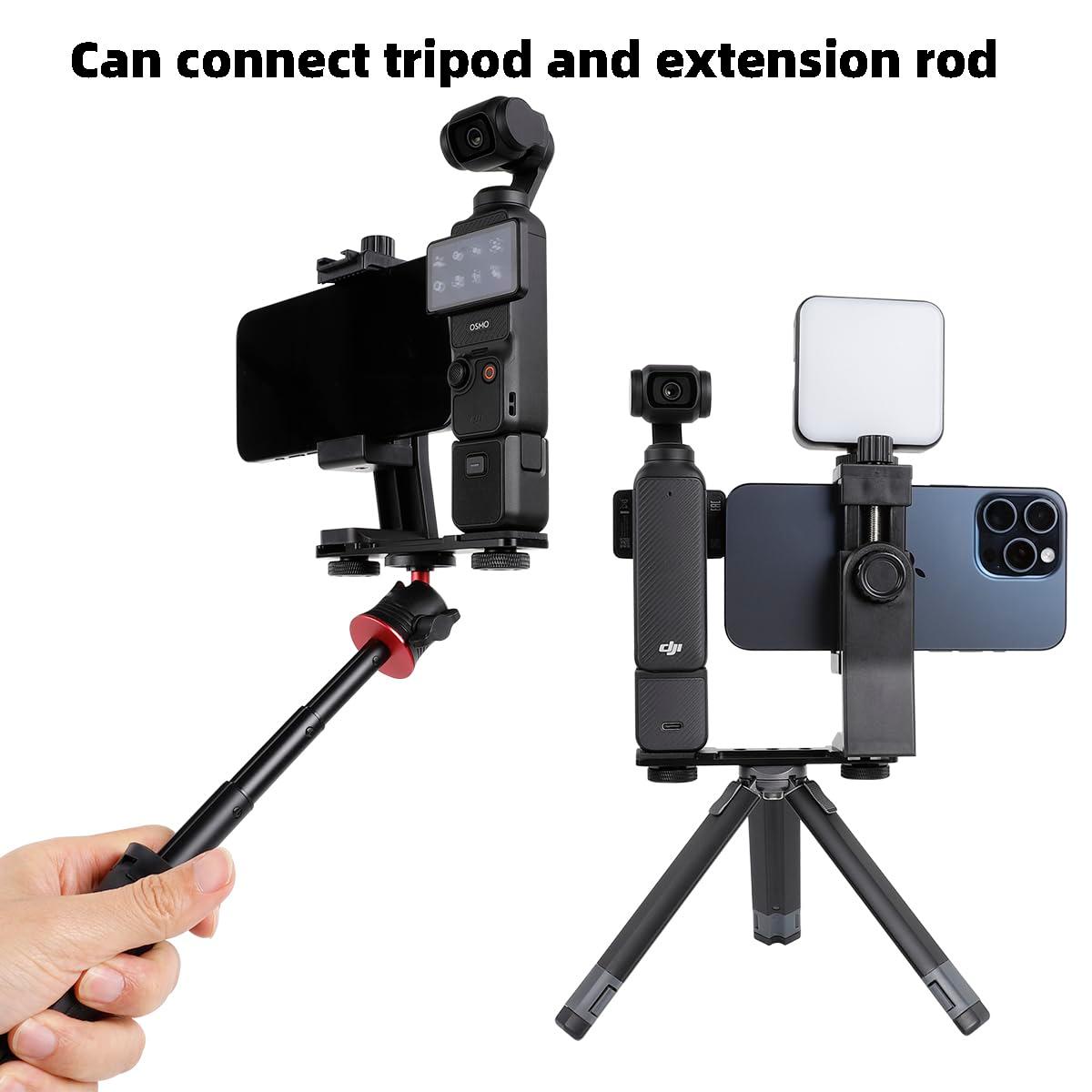 Leenconghui Phone Holder for DJI Osmo Pocket 3, Cell Phone Mount Expansion Accessories with 1/4" Thread Hole Used with Tripod and Extension Rod - Image 3