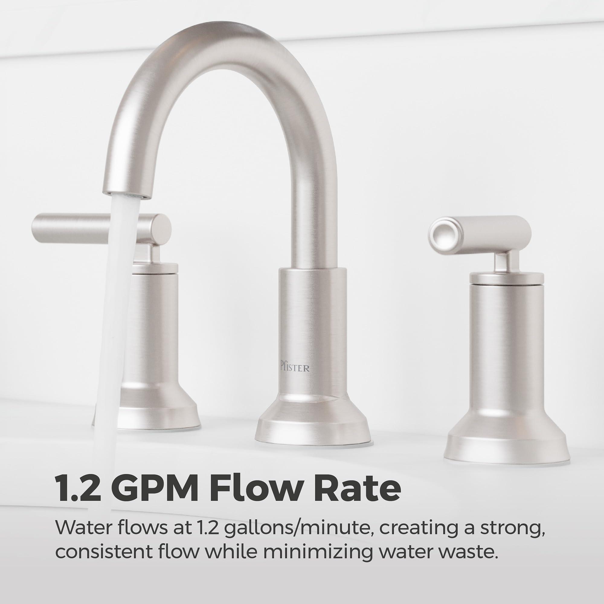 Pfister Capistrano Bathroom Sink Faucet, 8-Inch Widespread, 2-Handle, 3-Hole, Spot Defense Brushed Nickel Finish, LF049CSOGS - Image 9